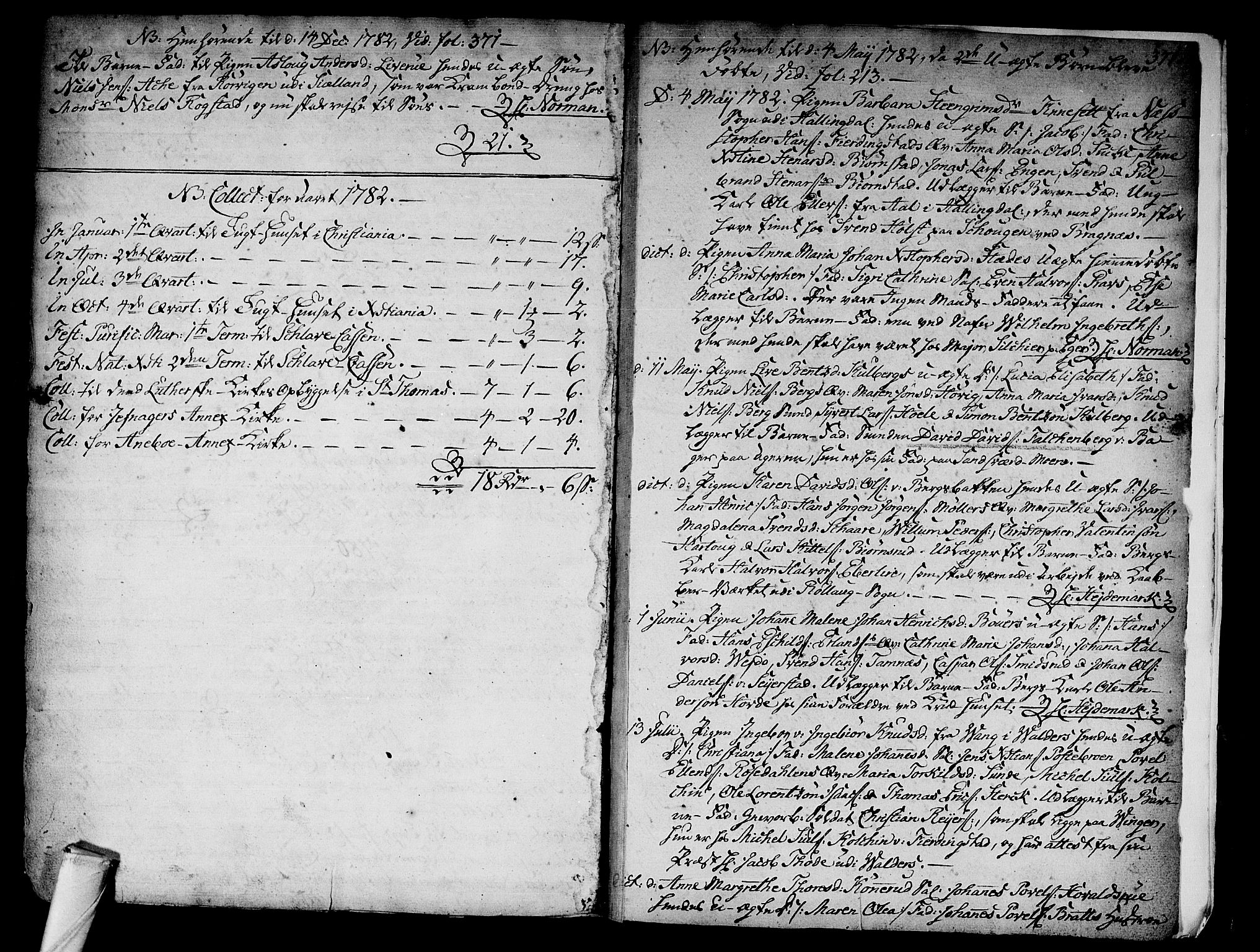 Kongsberg kirkebøker, AV/SAKO-A-22/F/Fa/L0005: Parish register (official) no. I 5, 1769-1782, p. 371