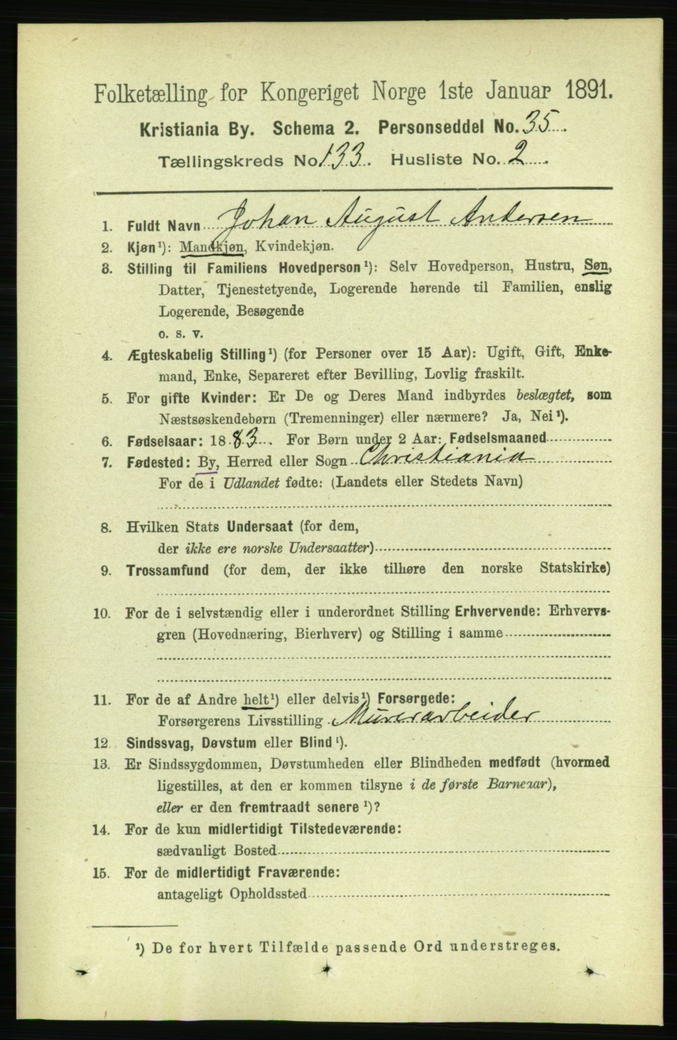 RA, 1891 census for 0301 Kristiania, 1891, p. 72488
