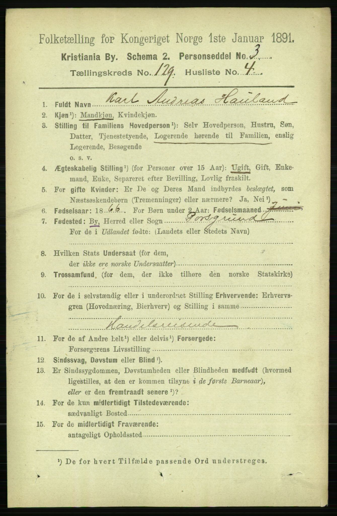 RA, 1891 census for 0301 Kristiania, 1891, p. 69320