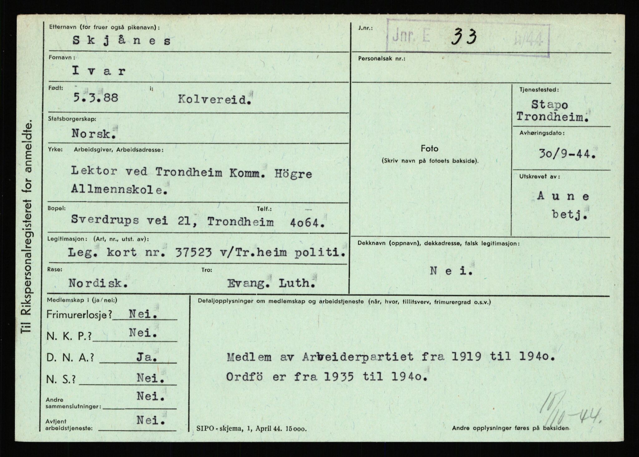 Statspolitiet - Hovedkontoret / Osloavdelingen, AV/RA-S-1329/C/Ca/L0014: Seterlien - Svartås, 1943-1945, p. 986