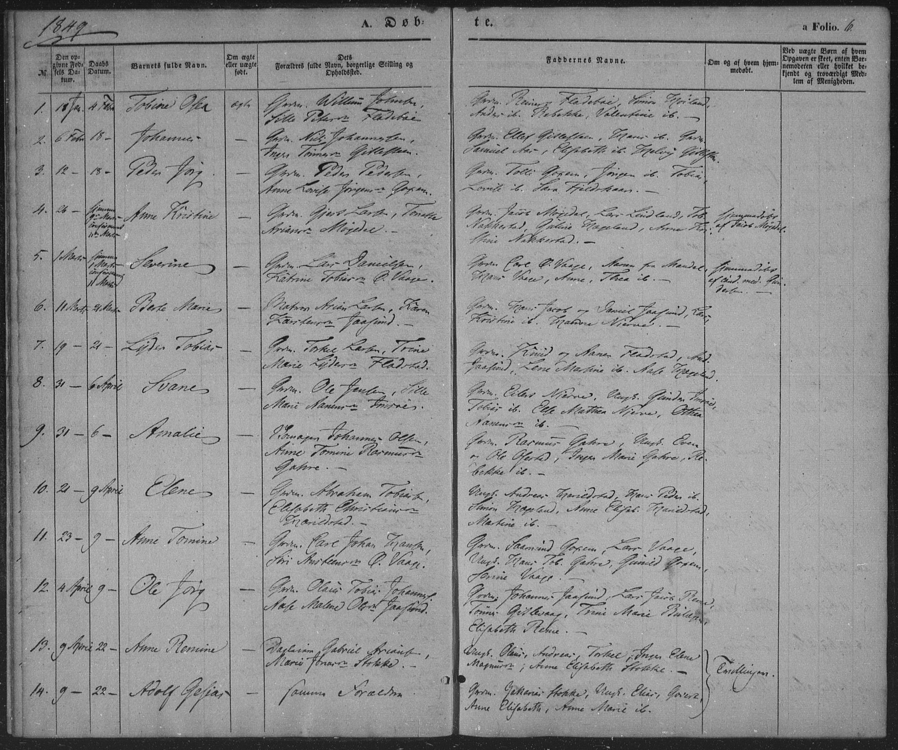 Sør-Audnedal sokneprestkontor, SAK/1111-0039/F/Fa/Faa/L0002: Parish register (official) no. A 2, 1848-1867, p. 6