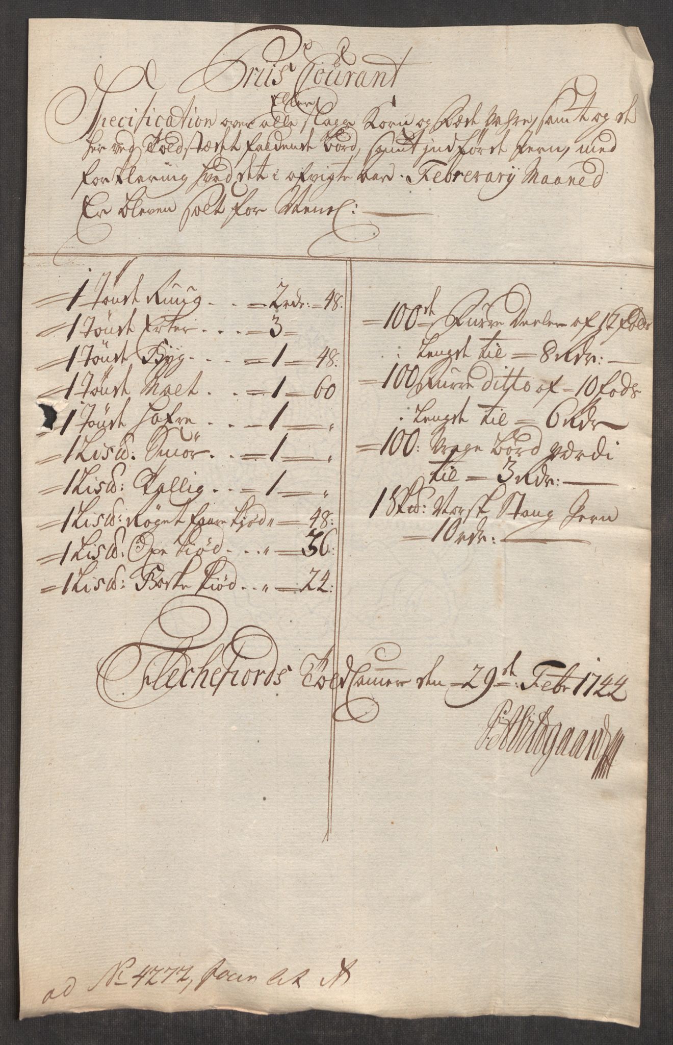 Rentekammeret inntil 1814, Realistisk ordnet avdeling, RA/EA-4070/Oe/L0002: [Ø1]: Priskuranter, 1740-1744, p. 1009