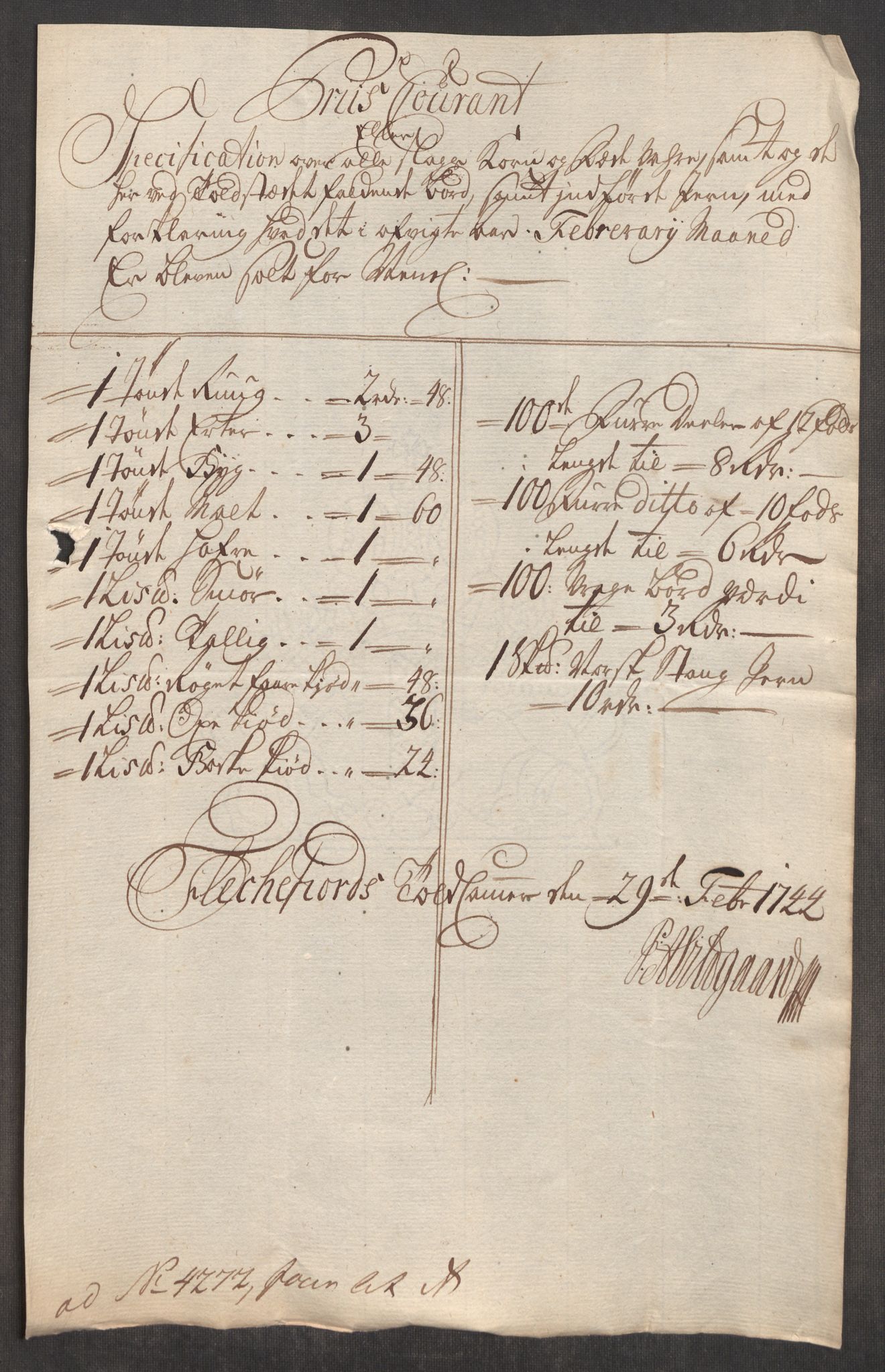 Rentekammeret inntil 1814, Realistisk ordnet avdeling, AV/RA-EA-4070/Oe/L0002: [Ø1]: Priskuranter, 1740-1744, p. 1009