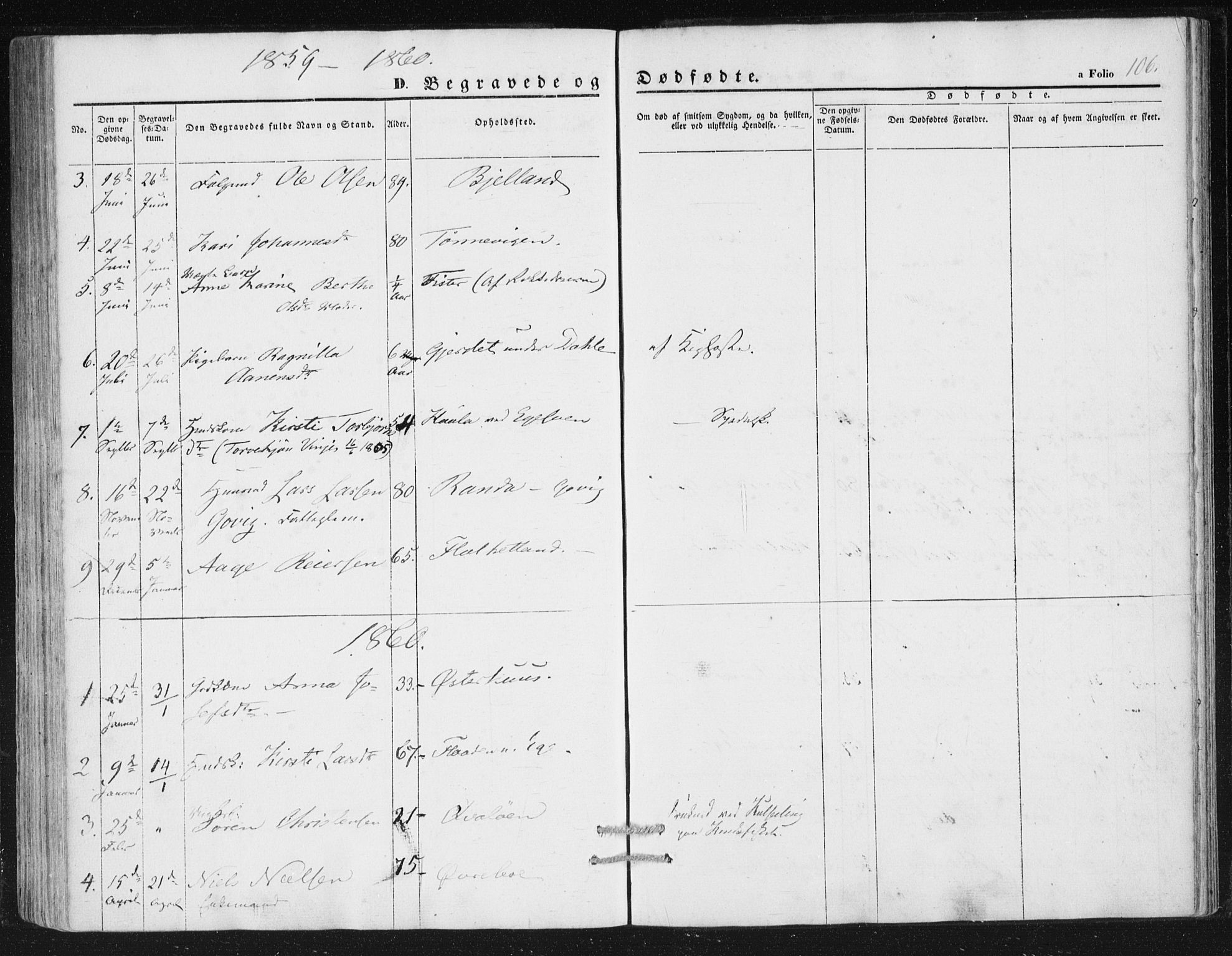 Hjelmeland sokneprestkontor, SAST/A-101843/01/IV/L0010: Parish register (official) no. A 10, 1851-1871, p. 106