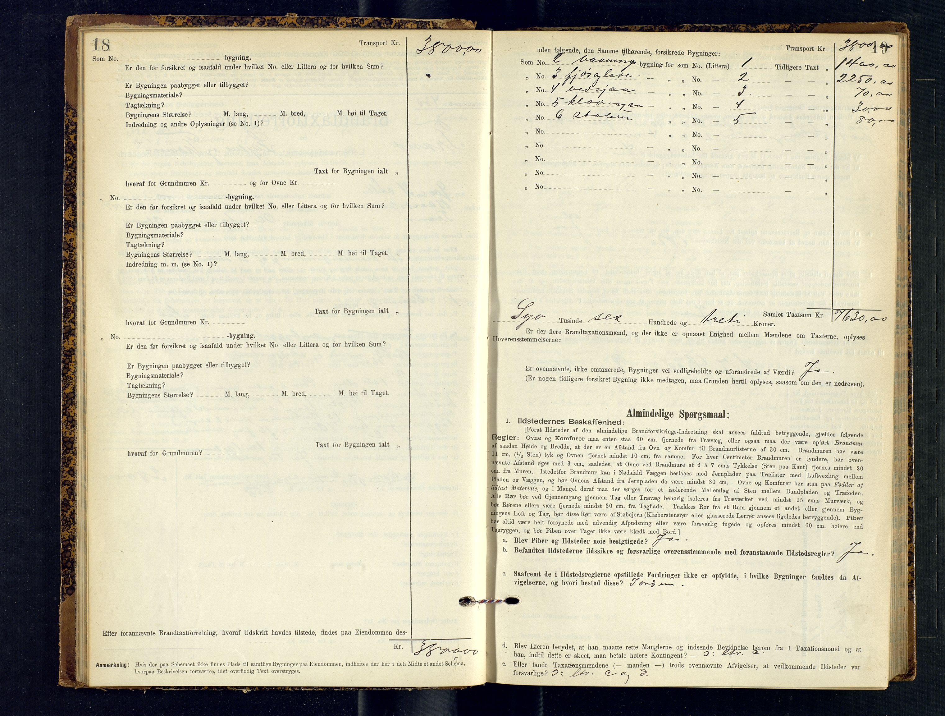 Tranøy lensmannskontor (Sørreisa lensmannskontor), AV/SATØ-SATØ-46/1/F/Fq/Fqc/L0251: Branntakstprotokoller, 1900-1904, p. 18-19