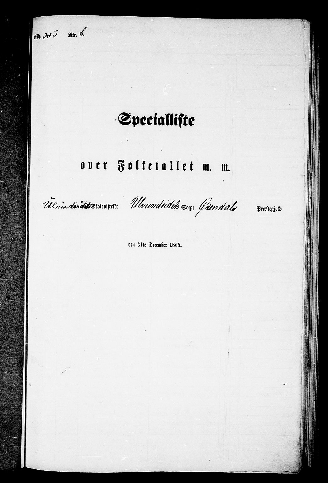 RA, 1865 census for Øksendal, 1865, p. 61
