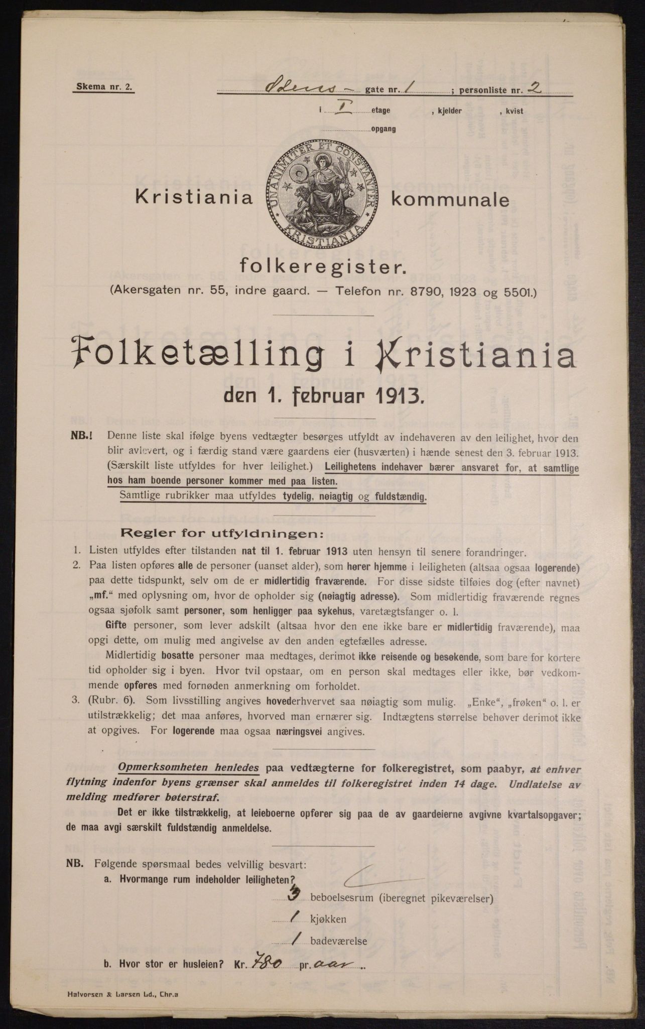 OBA, Municipal Census 1913 for Kristiania, 1913, p. 74590