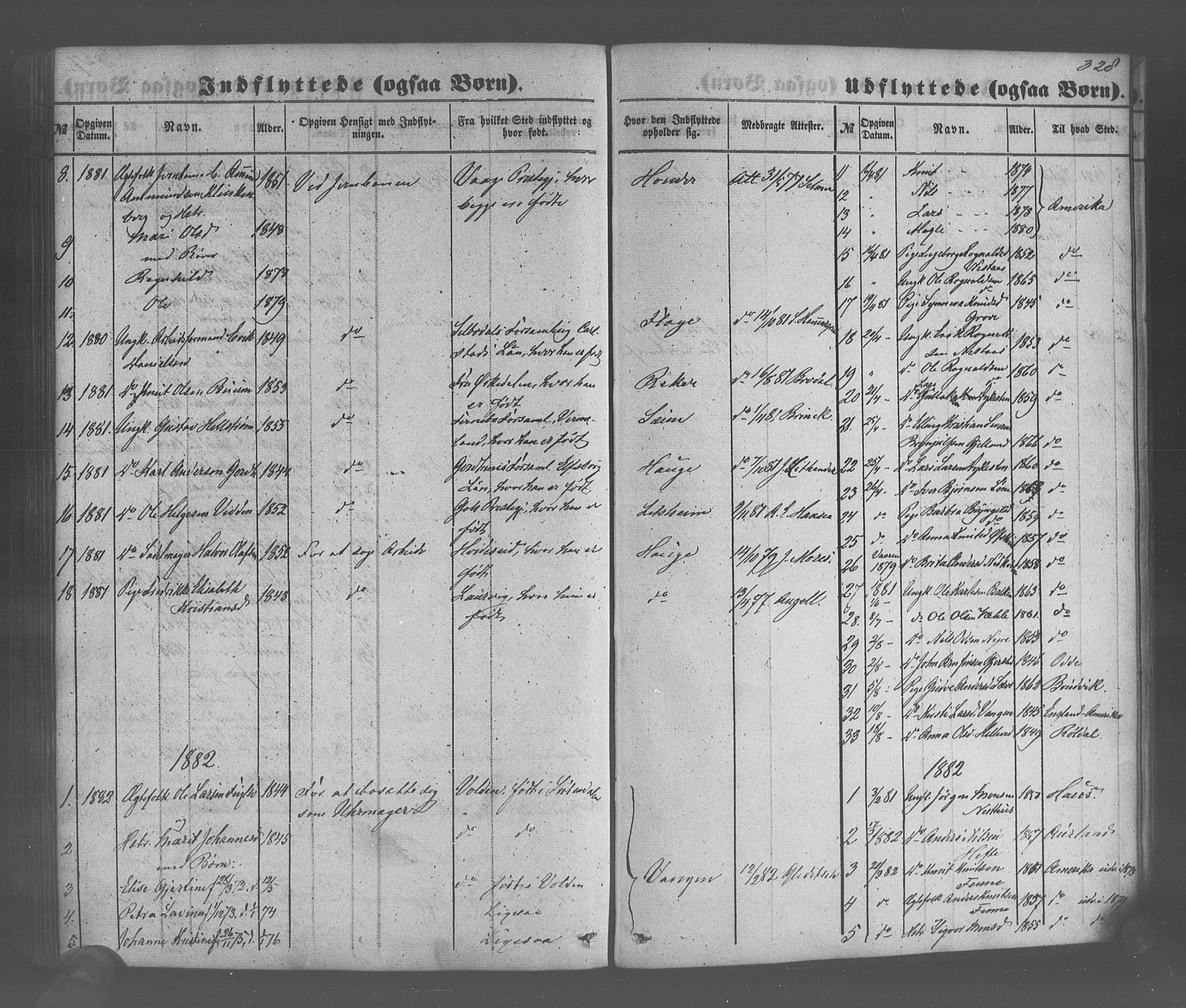 Voss sokneprestembete, SAB/A-79001/H/Haa: Parish register (official) no. A 20, 1855-1886, p. 328