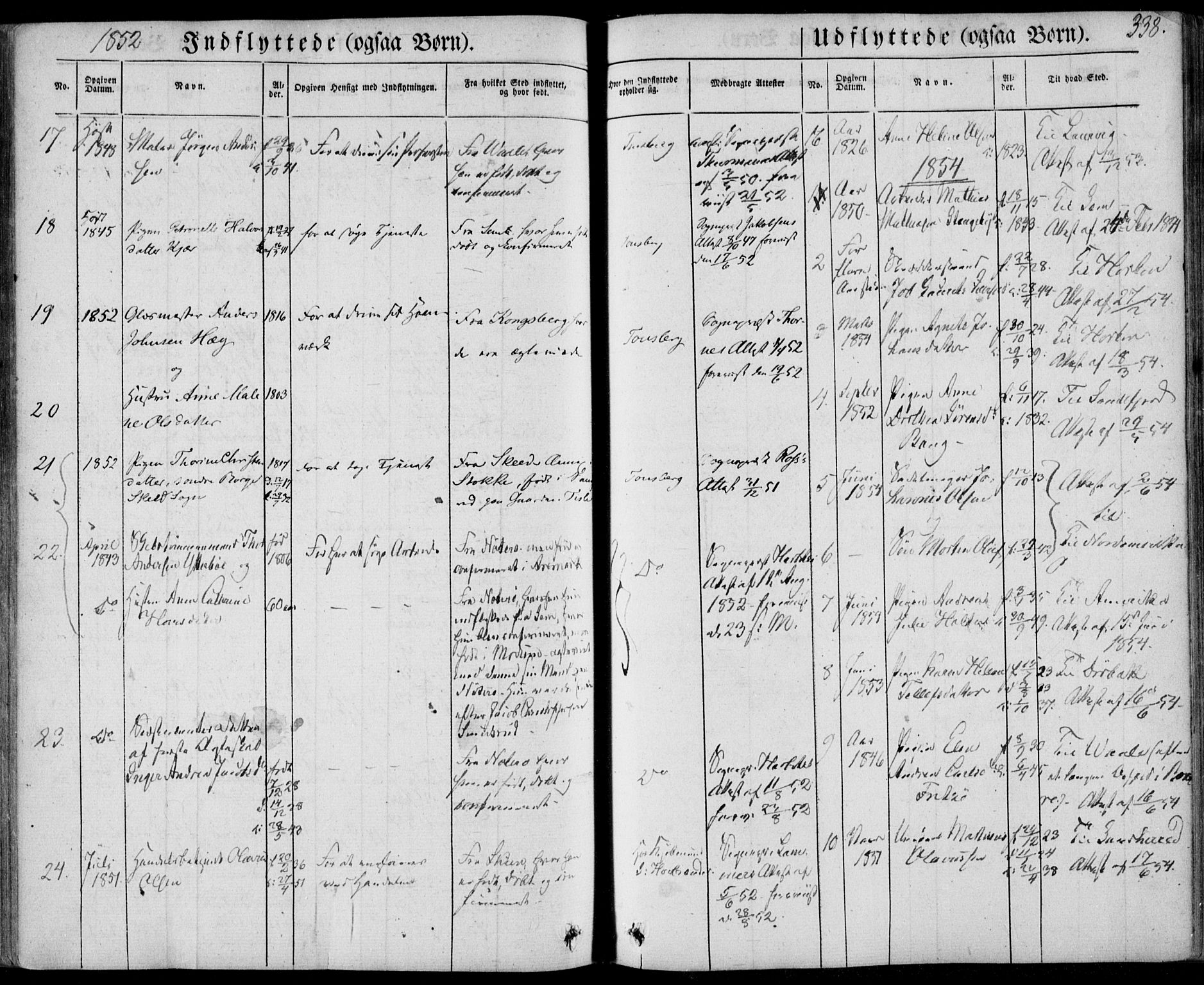 Tønsberg kirkebøker, SAKO/A-330/F/Fa/L0007: Parish register (official) no. I 7, 1845-1854, p. 338