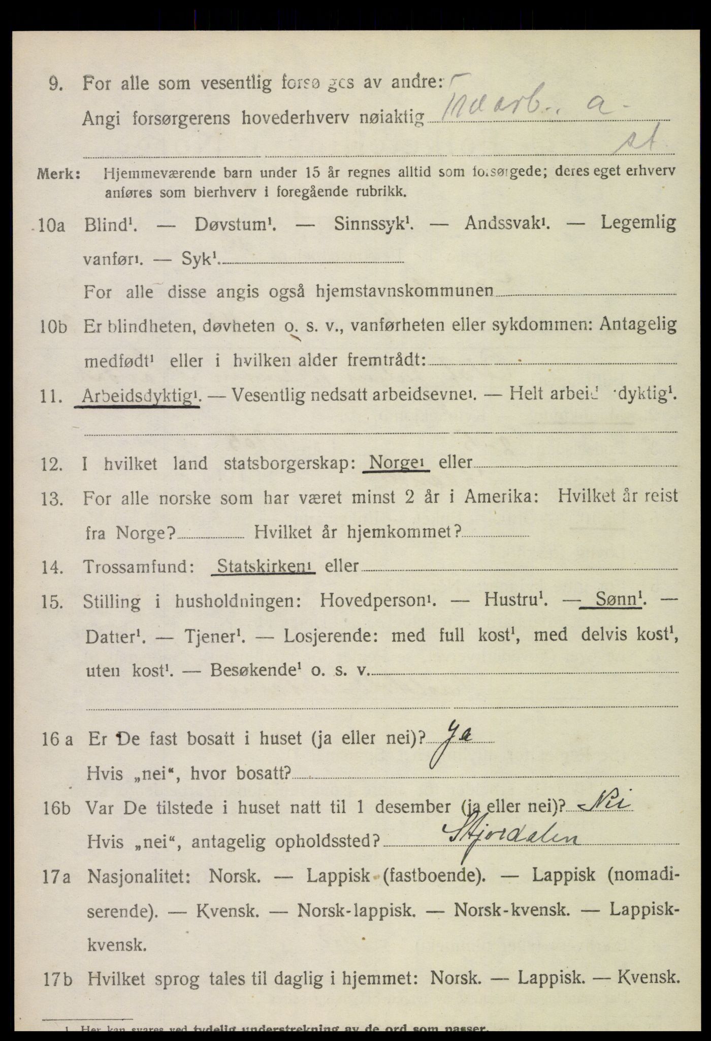 SAT, 1920 census for Lånke, 1920, p. 2463