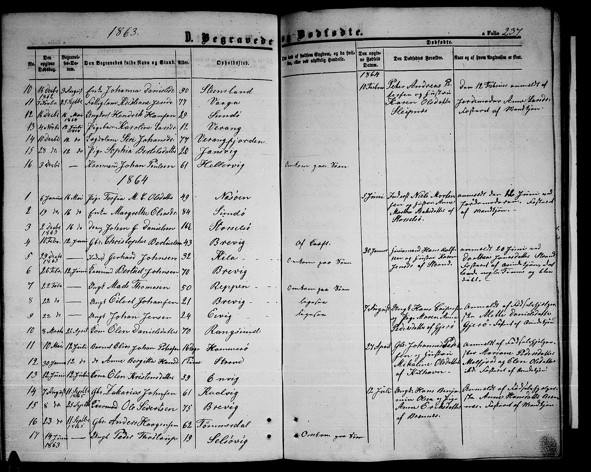 Ministerialprotokoller, klokkerbøker og fødselsregistre - Nordland, SAT/A-1459/841/L0619: Parish register (copy) no. 841C03, 1856-1876, p. 237