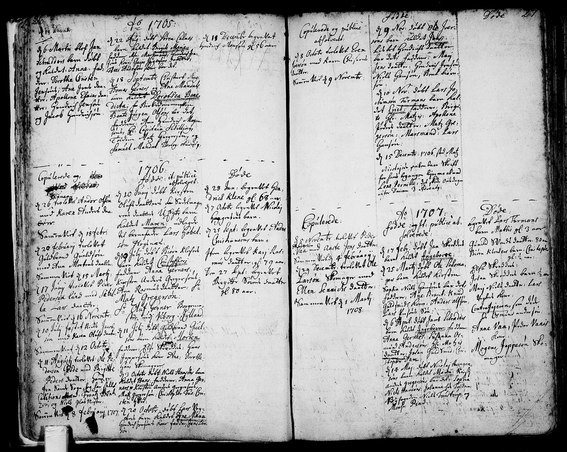 Tønsberg kirkebøker, SAKO/A-330/F/Fb/L0001: Parish register (official) no. II 1, 1690-1796, p. 26-27