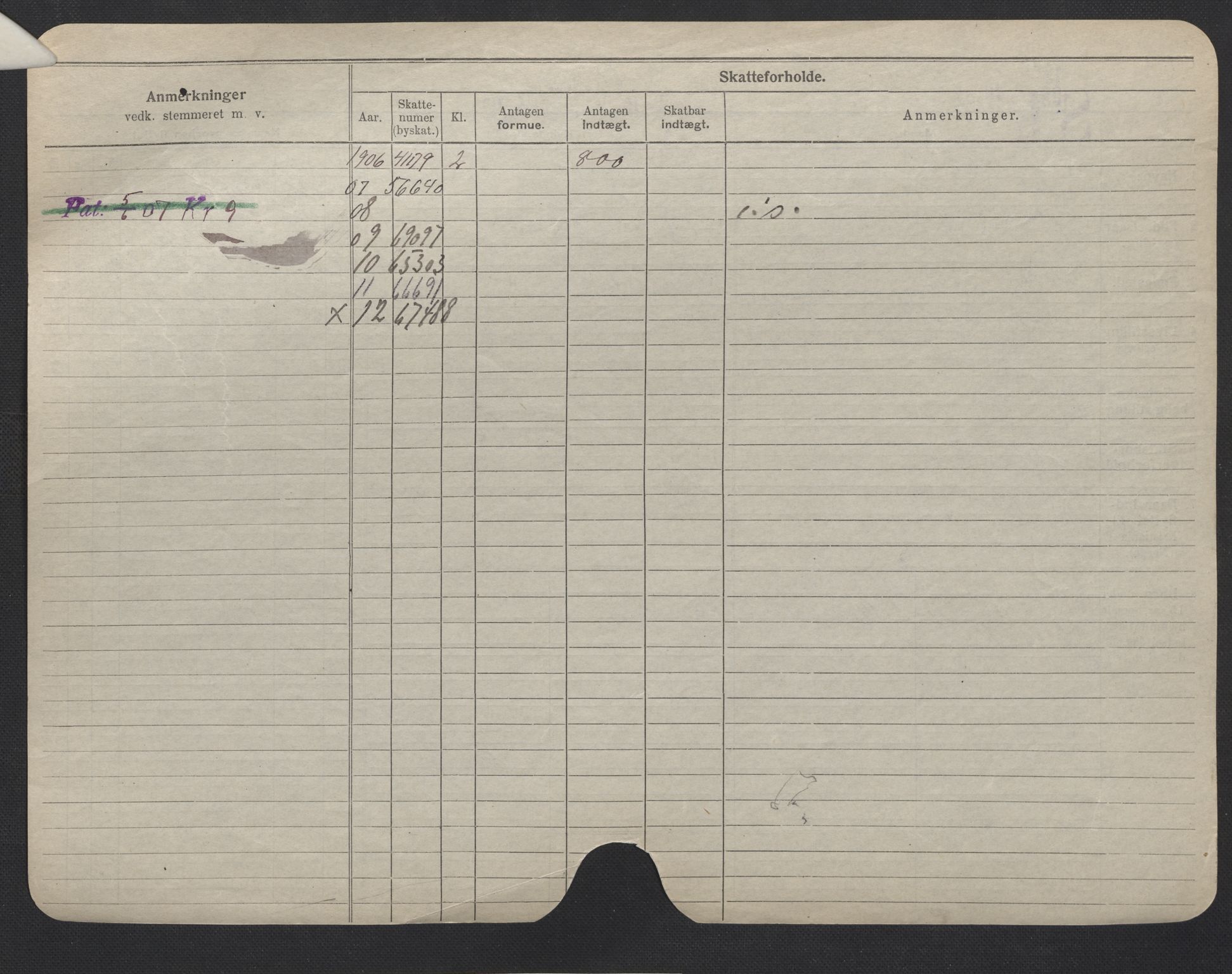 Oslo folkeregister, Registerkort, AV/SAO-A-11715/F/Fa/Fac/L0007: Menn, 1906-1914, p. 76b