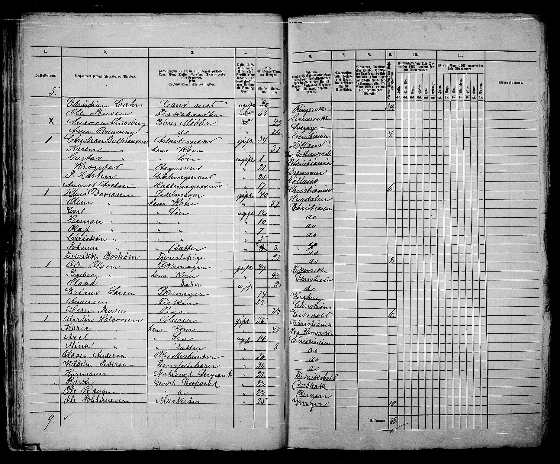 RA, 1865 census for Kristiania, 1865, p. 1669