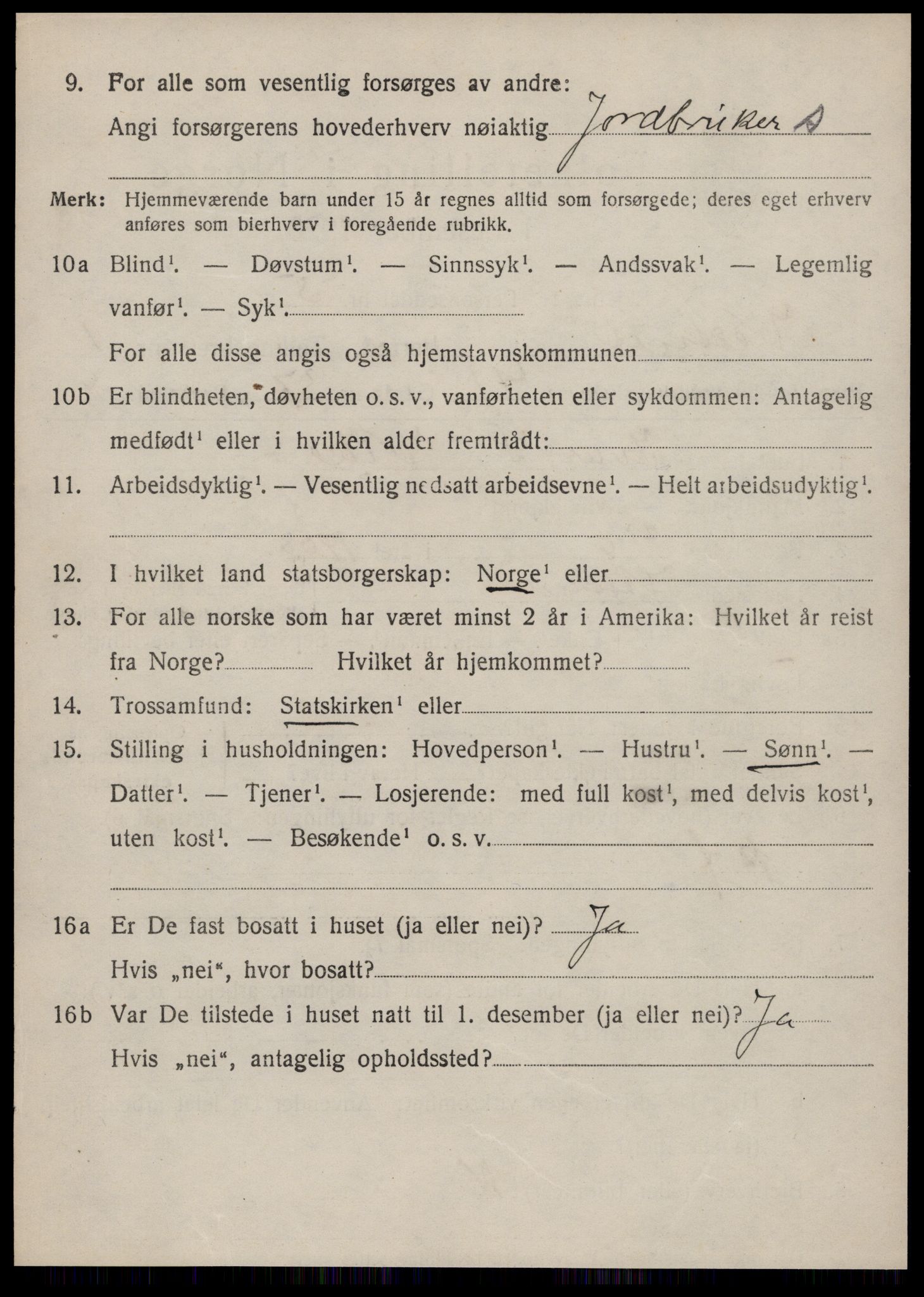 SAT, 1920 census for Vestnes, 1920, p. 1710