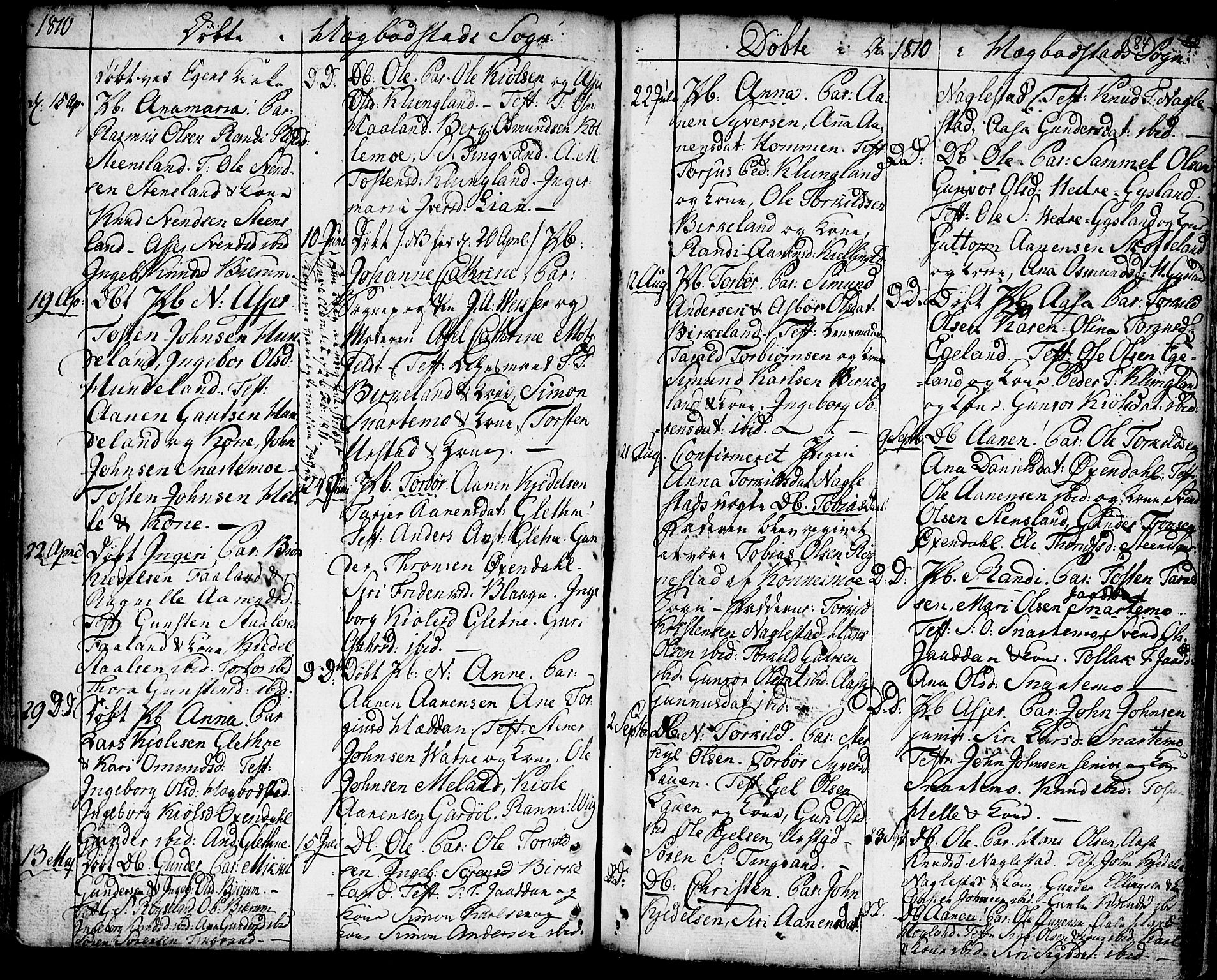 Hægebostad sokneprestkontor, AV/SAK-1111-0024/F/Fa/Faa/L0001: Parish register (official) no. A 1 /1, 1760-1820, p. 84