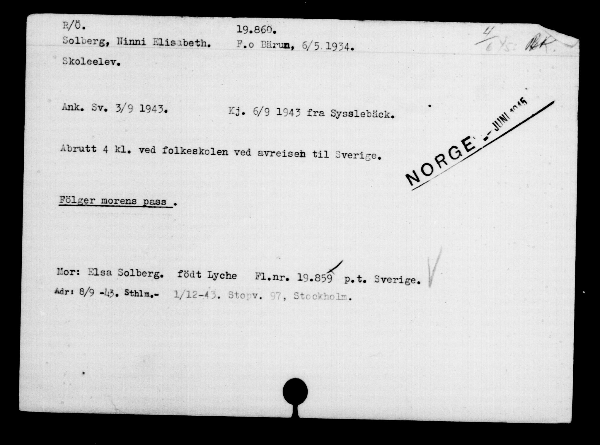 Utenriksstasjonene, Legasjonen i Stockholm, Flyktningkontoret, AV/RA-S-6753/V/Va/L0009: Kjesäterkartoteket, flyktninger med registreringsnr. 18502-22048, 1940-1945, p. 1517