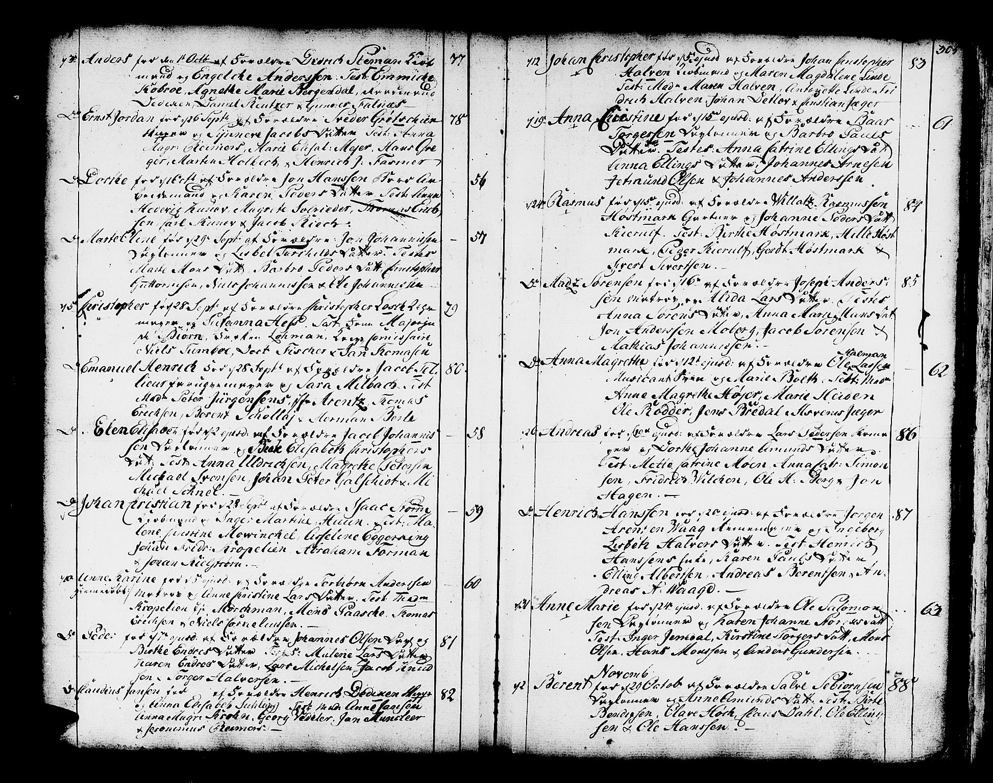 Domkirken sokneprestembete, AV/SAB-A-74801/H/Haa/L0003: Parish register (official) no. A 3, 1758-1789, p. 304-305