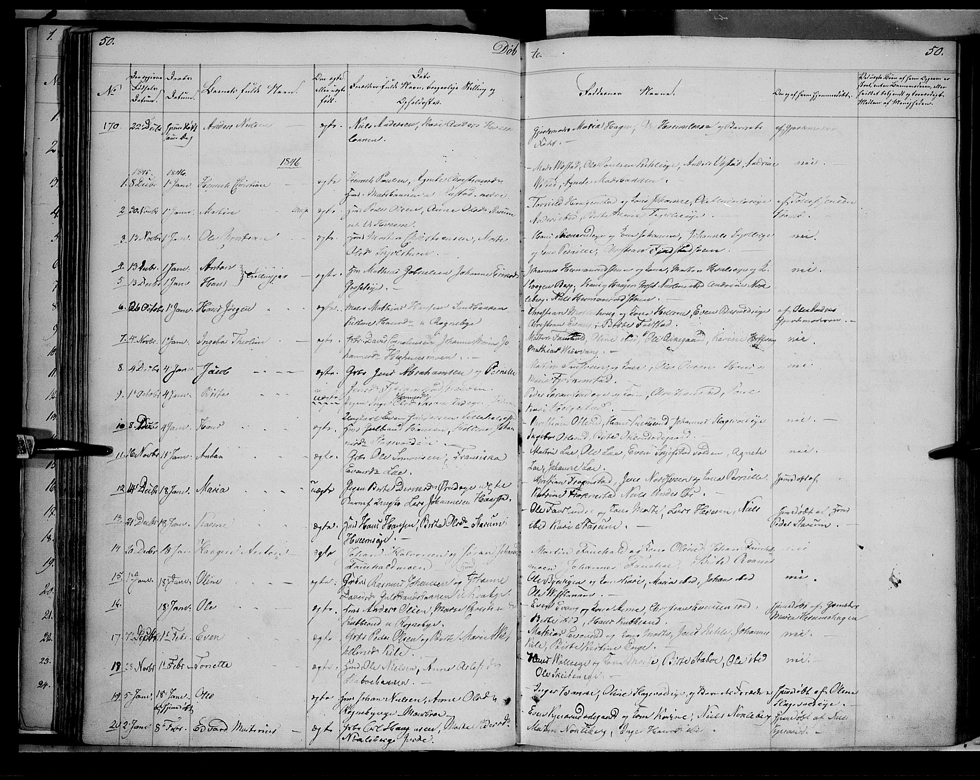 Østre Toten prestekontor, SAH/PREST-104/H/Ha/Haa/L0002: Parish register (official) no. 2, 1840-1847, p. 50