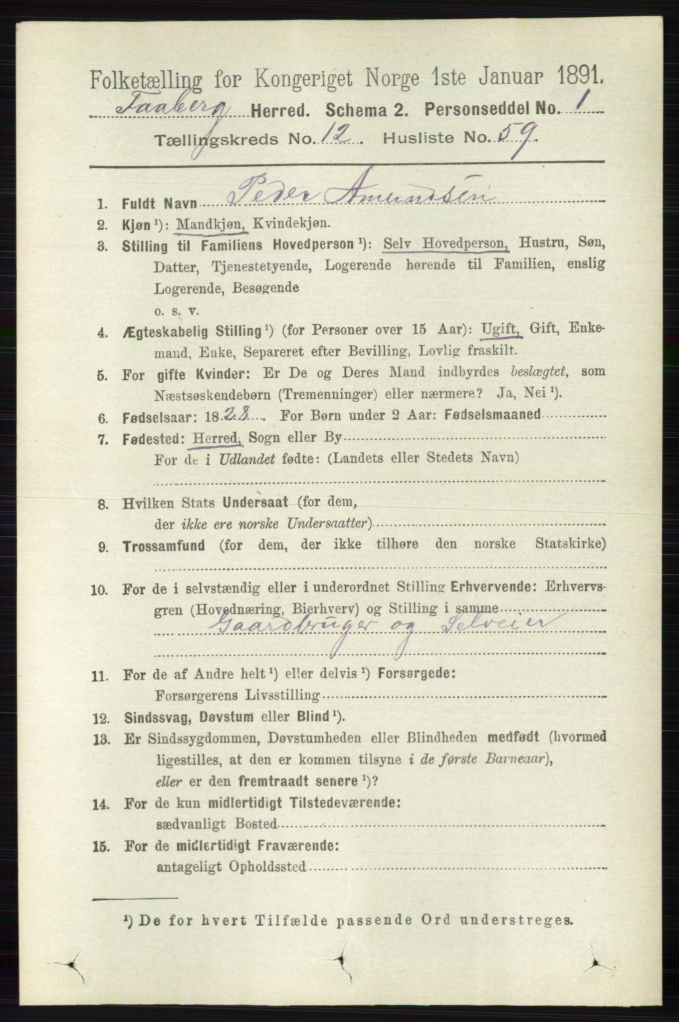 RA, 1891 census for 0524 Fåberg, 1891, p. 5075