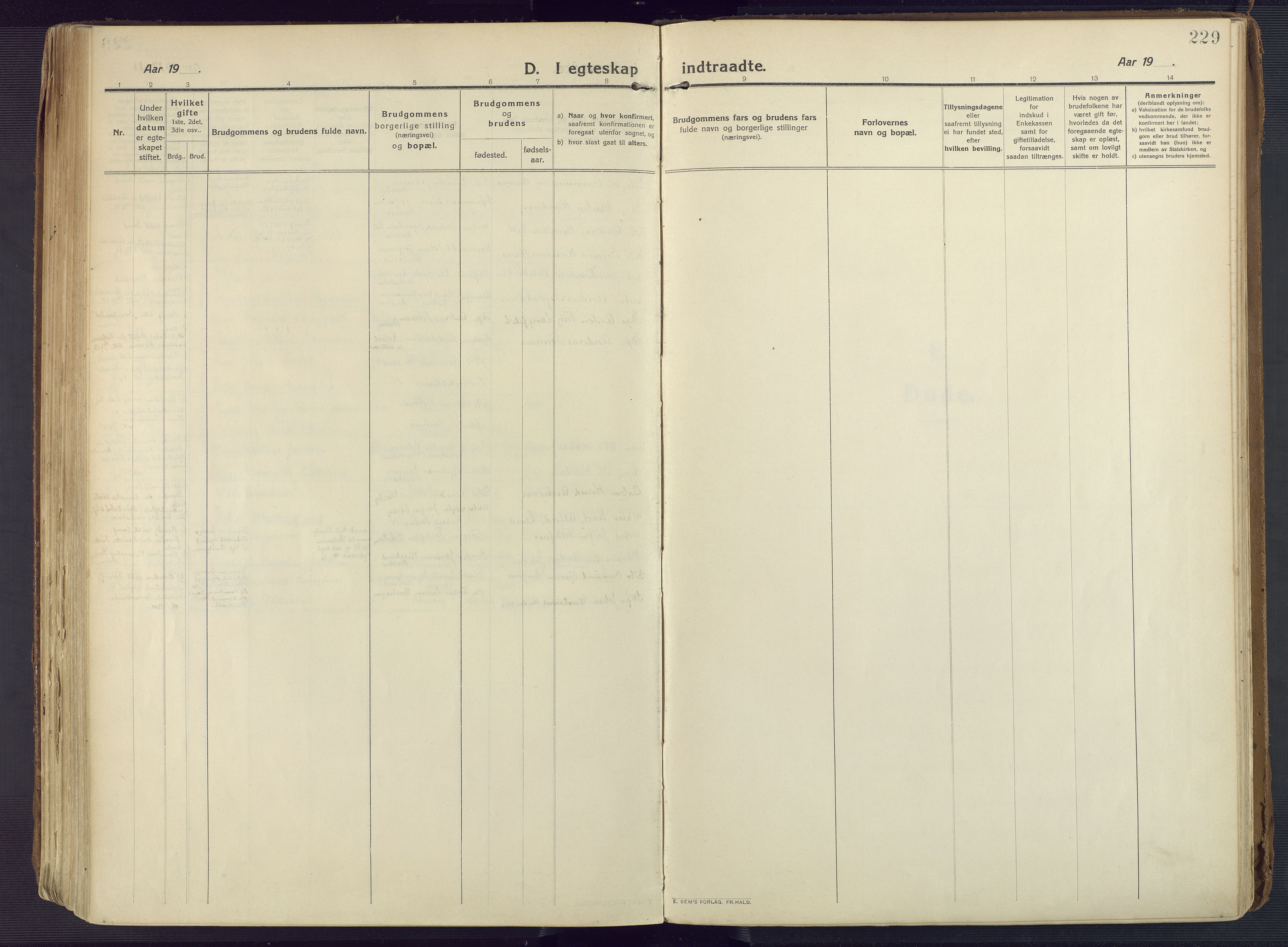 Oddernes sokneprestkontor, AV/SAK-1111-0033/F/Fa/Faa/L0012: Parish register (official) no. A 12, 1912-1925, p. 229