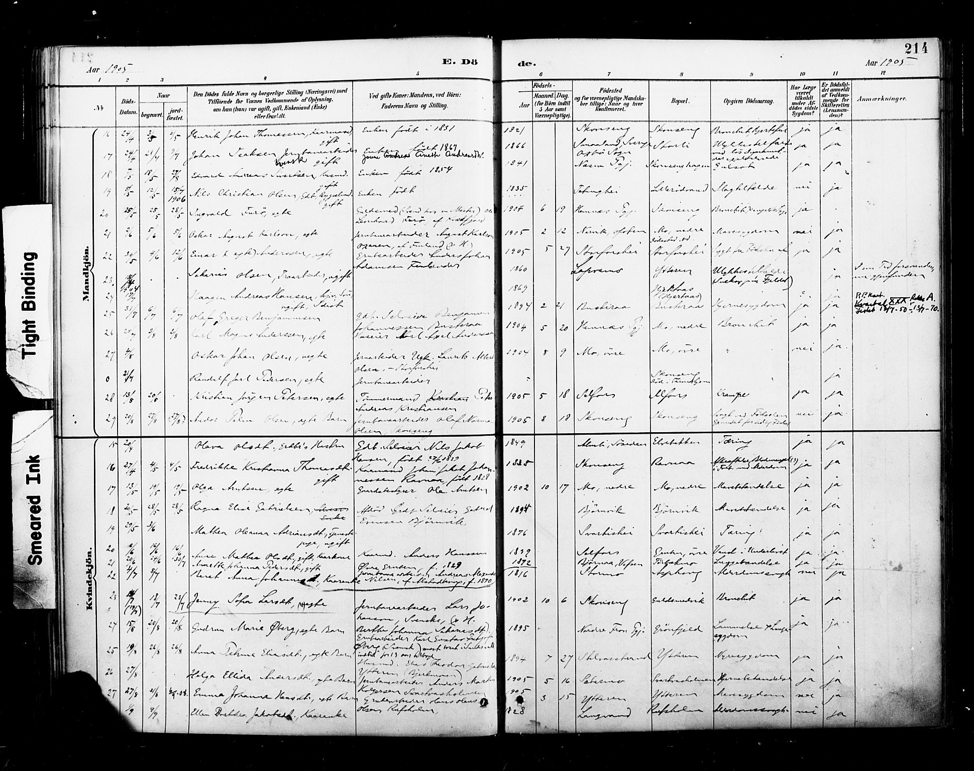 Ministerialprotokoller, klokkerbøker og fødselsregistre - Nordland, AV/SAT-A-1459/827/L0401: Parish register (official) no. 827A13, 1887-1905, p. 214