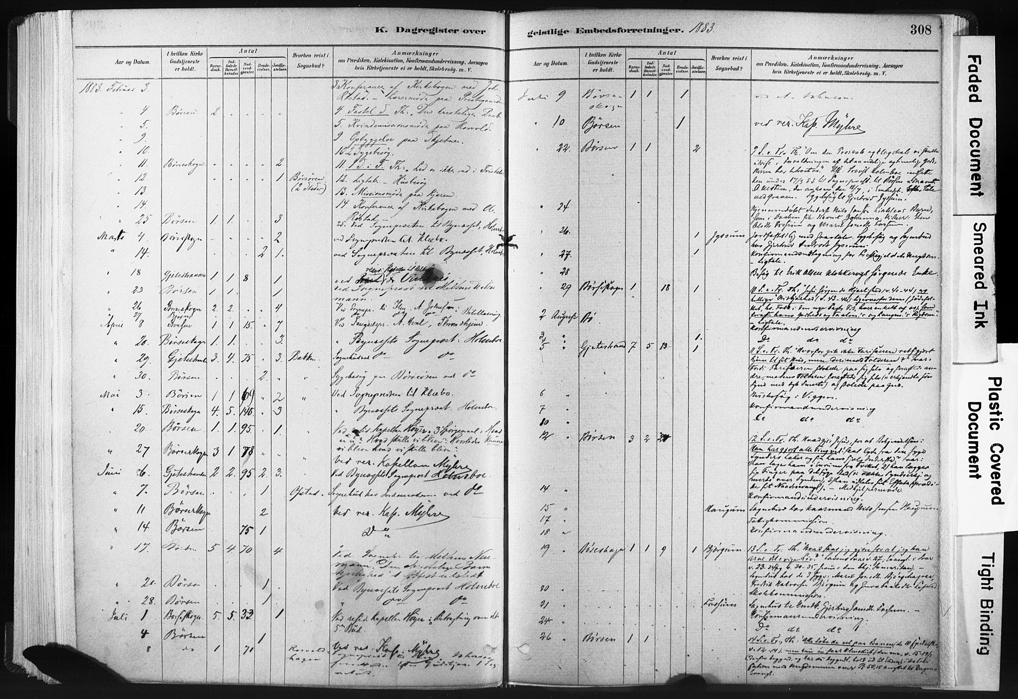 Ministerialprotokoller, klokkerbøker og fødselsregistre - Sør-Trøndelag, SAT/A-1456/665/L0773: Parish register (official) no. 665A08, 1879-1905, p. 308
