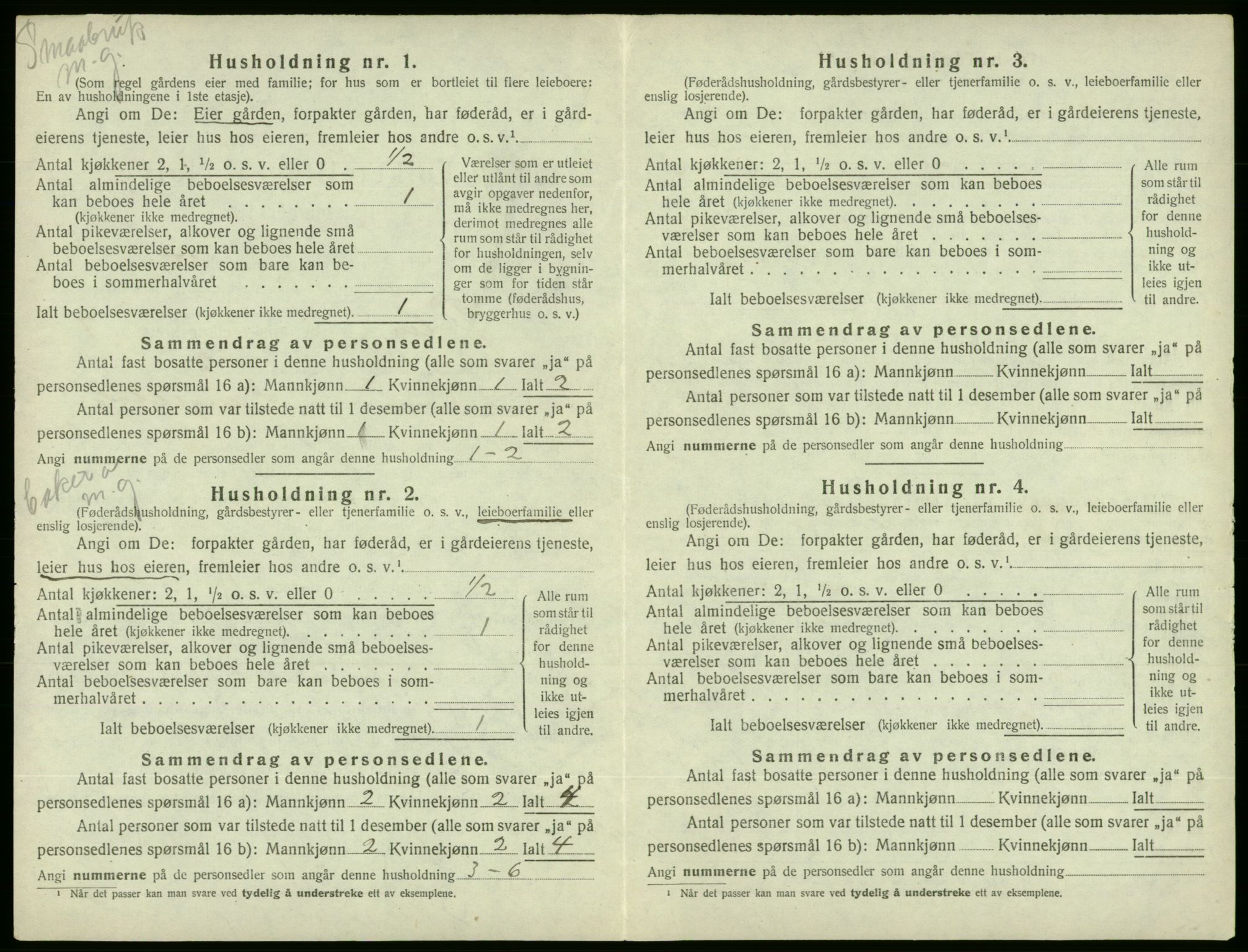 SAB, 1920 census for Ølen, 1920, p. 542