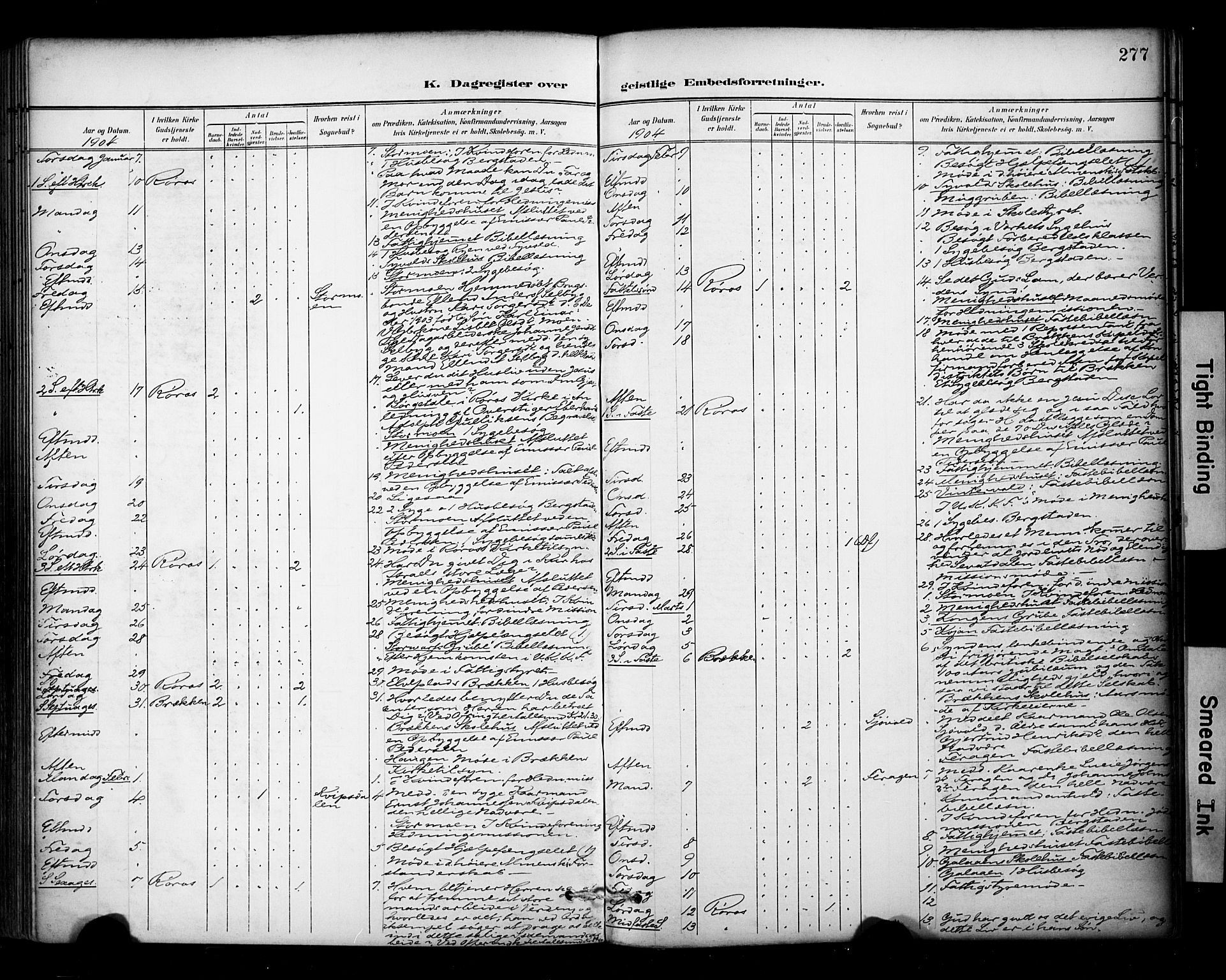 Ministerialprotokoller, klokkerbøker og fødselsregistre - Sør-Trøndelag, SAT/A-1456/681/L0936: Parish register (official) no. 681A14, 1899-1908, p. 277
