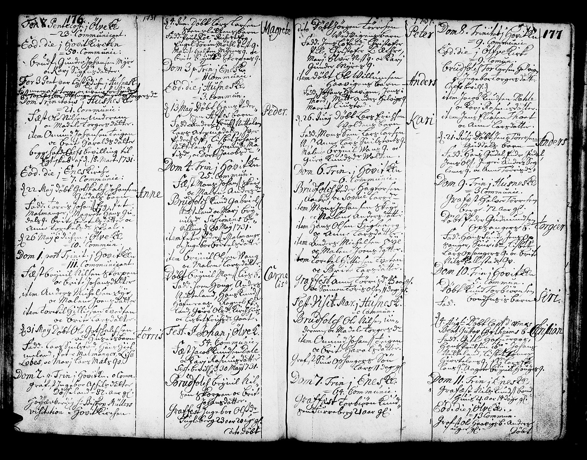 Kvinnherad sokneprestembete, SAB/A-76401/H/Haa: Parish register (official) no. A 2, 1710-1753, p. 176-177