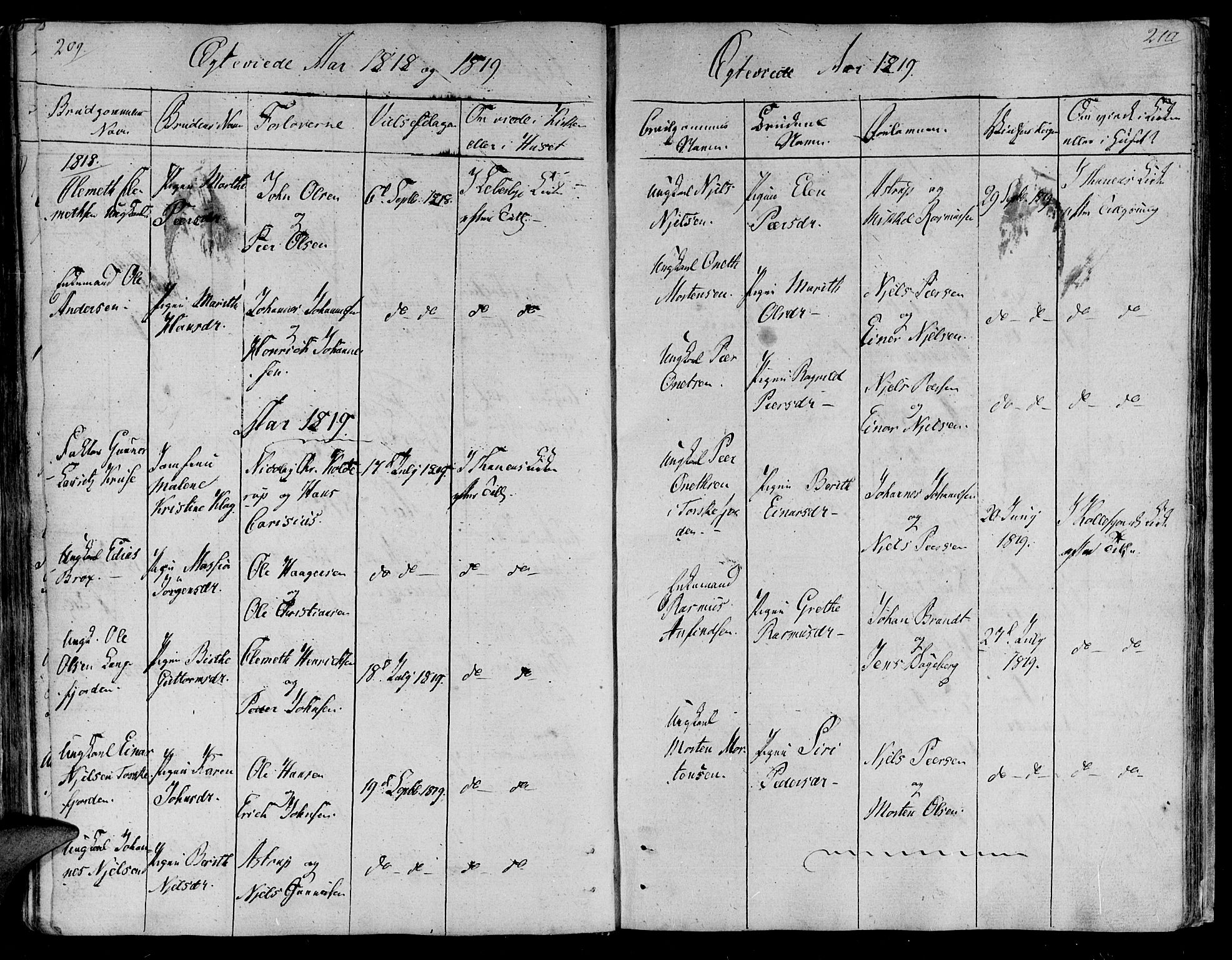Lebesby sokneprestkontor, SATØ/S-1353/H/Ha/L0002kirke: Parish register (official) no. 2, 1816-1833, p. 209-210