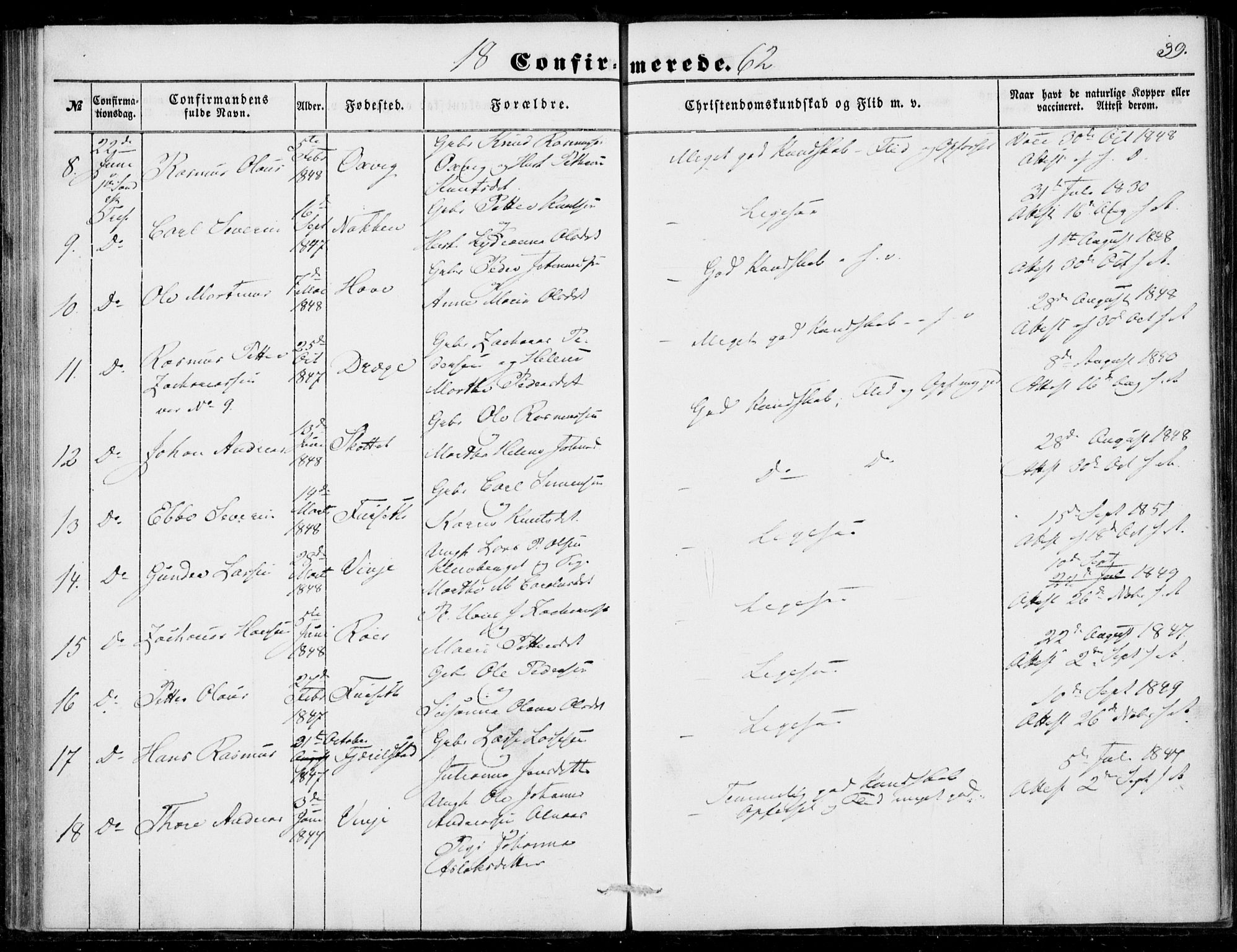 Ministerialprotokoller, klokkerbøker og fødselsregistre - Møre og Romsdal, AV/SAT-A-1454/520/L0281: Parish register (official) no. 520A10, 1851-1881, p. 39