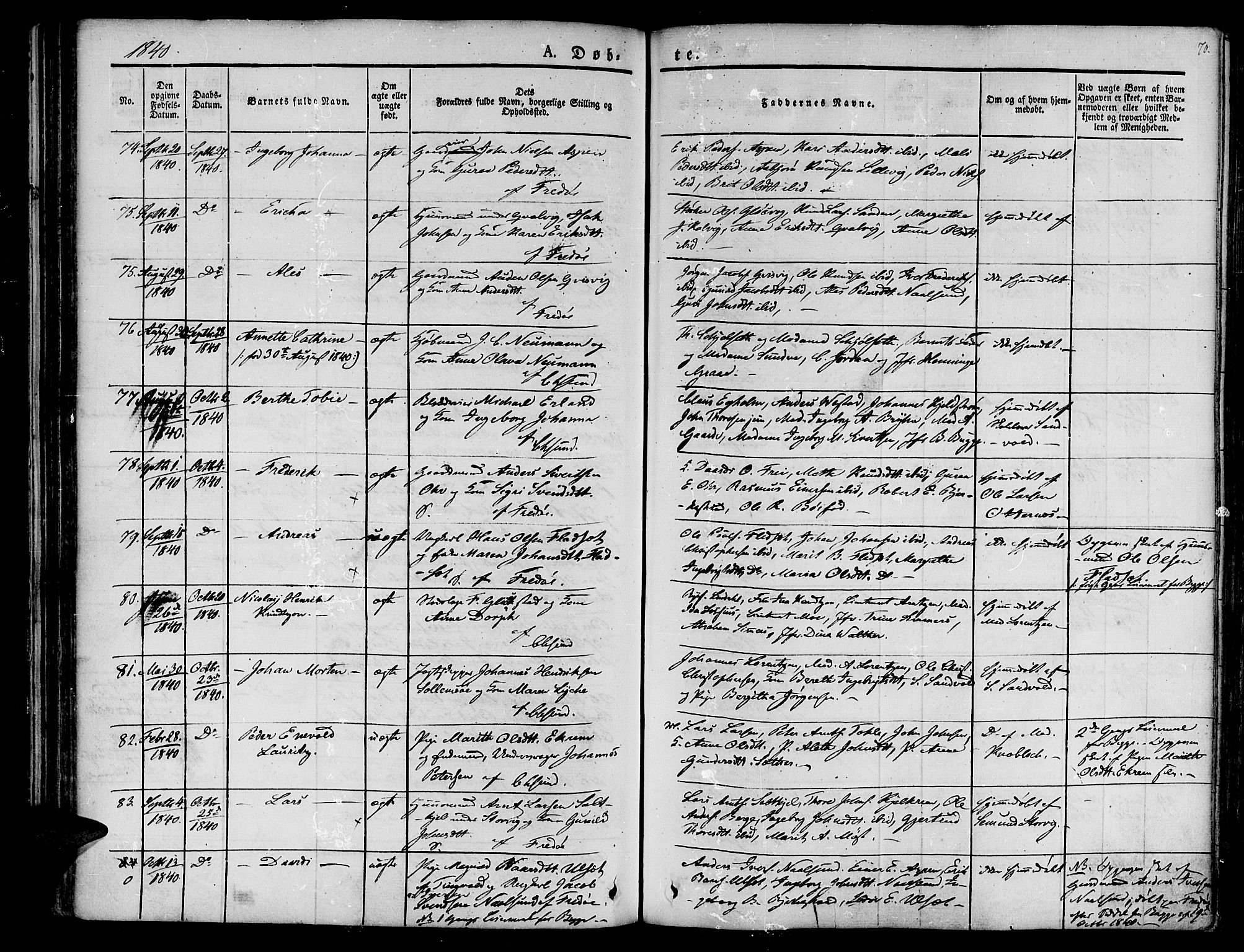 Ministerialprotokoller, klokkerbøker og fødselsregistre - Møre og Romsdal, AV/SAT-A-1454/572/L0843: Parish register (official) no. 572A06, 1832-1842, p. 70
