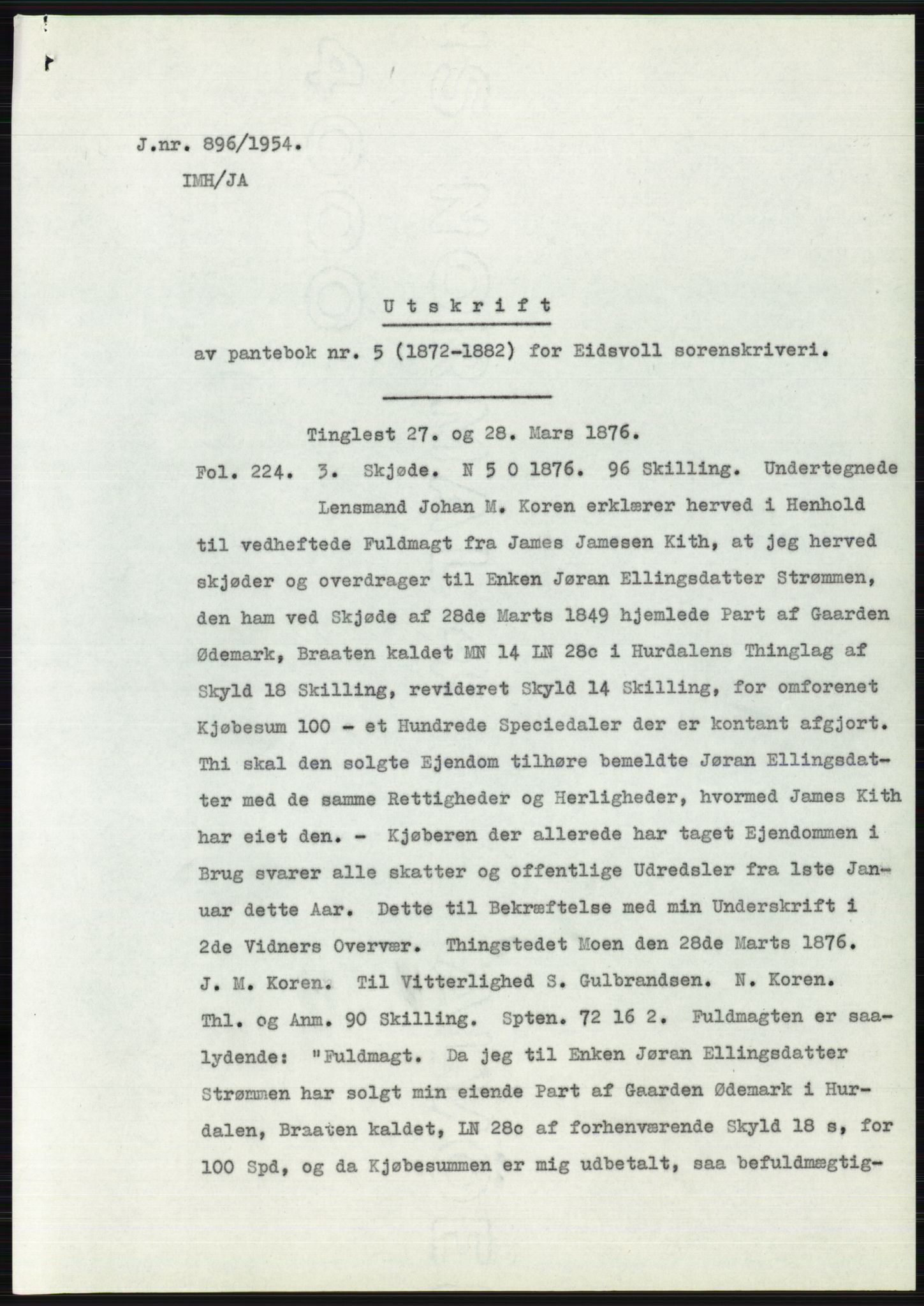 Statsarkivet i Oslo, SAO/A-10621/Z/Zd/L0001: Avskrifter, j.nr 34/1953 og 385-1291/1954, 1953-1954, p. 315