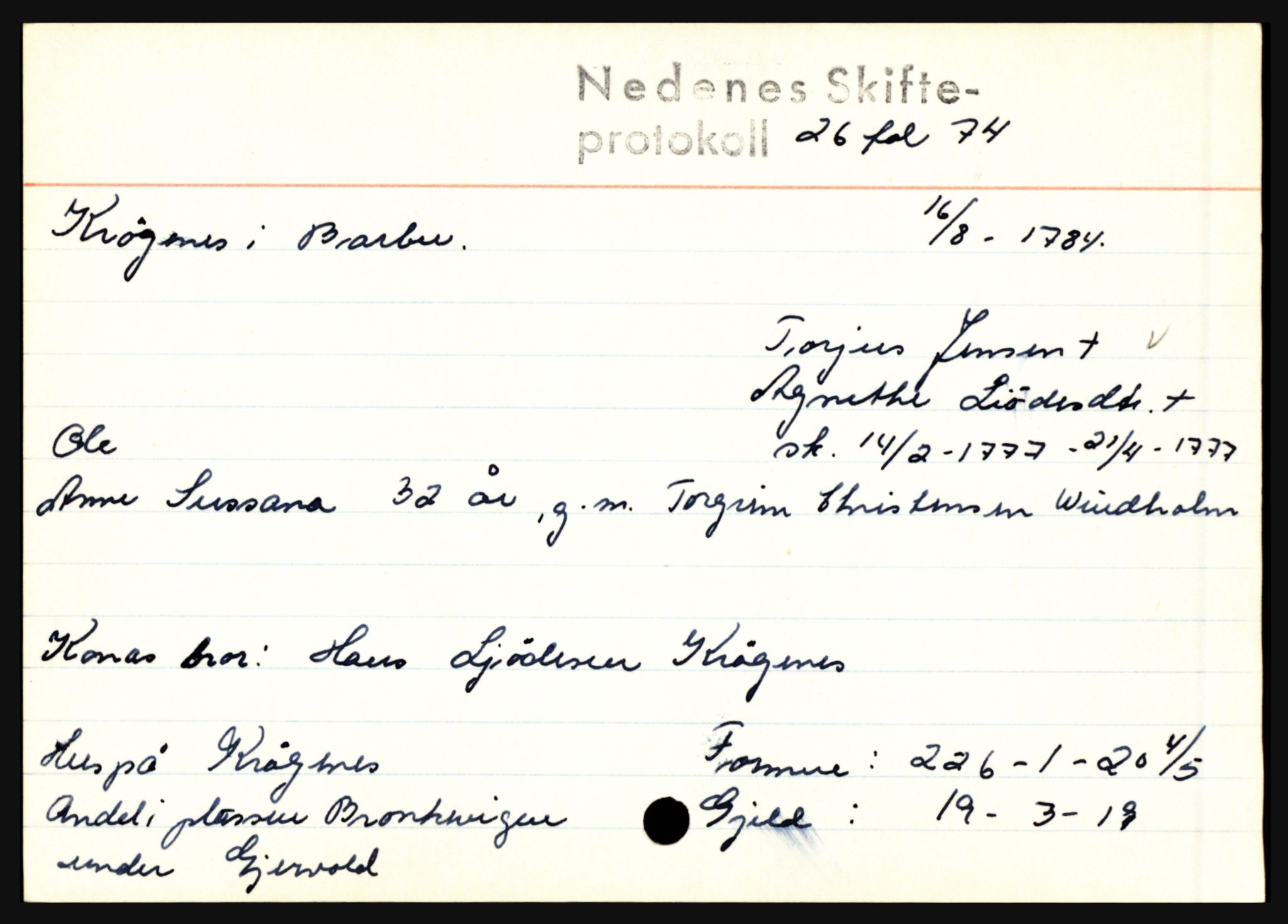 Nedenes sorenskriveri før 1824, AV/SAK-1221-0007/H, p. 16129