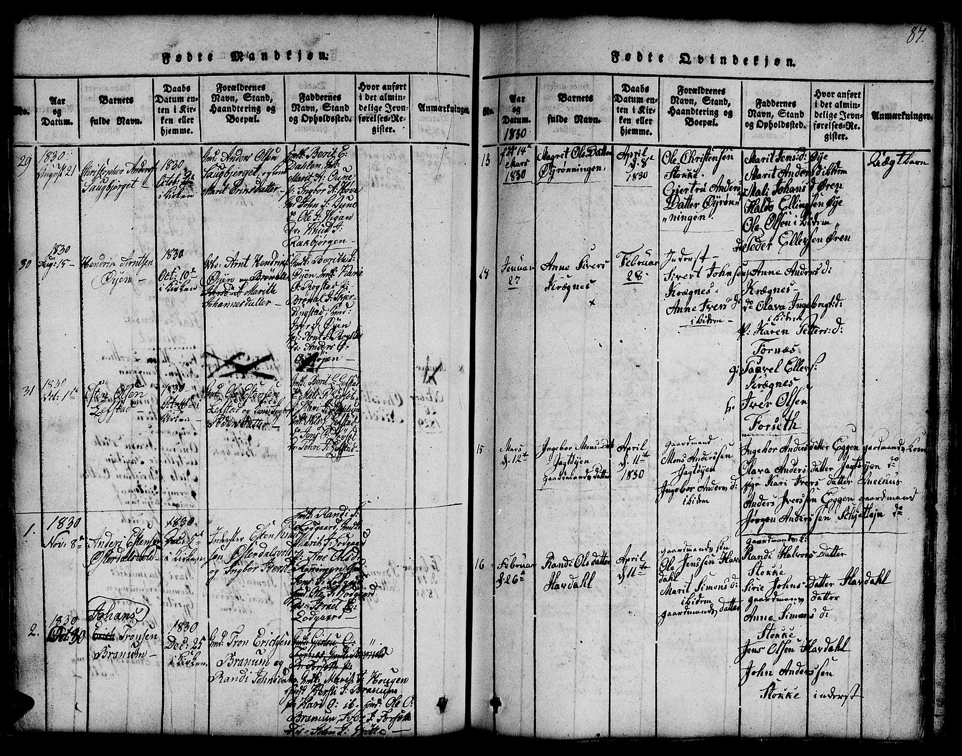 Ministerialprotokoller, klokkerbøker og fødselsregistre - Sør-Trøndelag, SAT/A-1456/691/L1092: Parish register (copy) no. 691C03, 1816-1852, p. 87