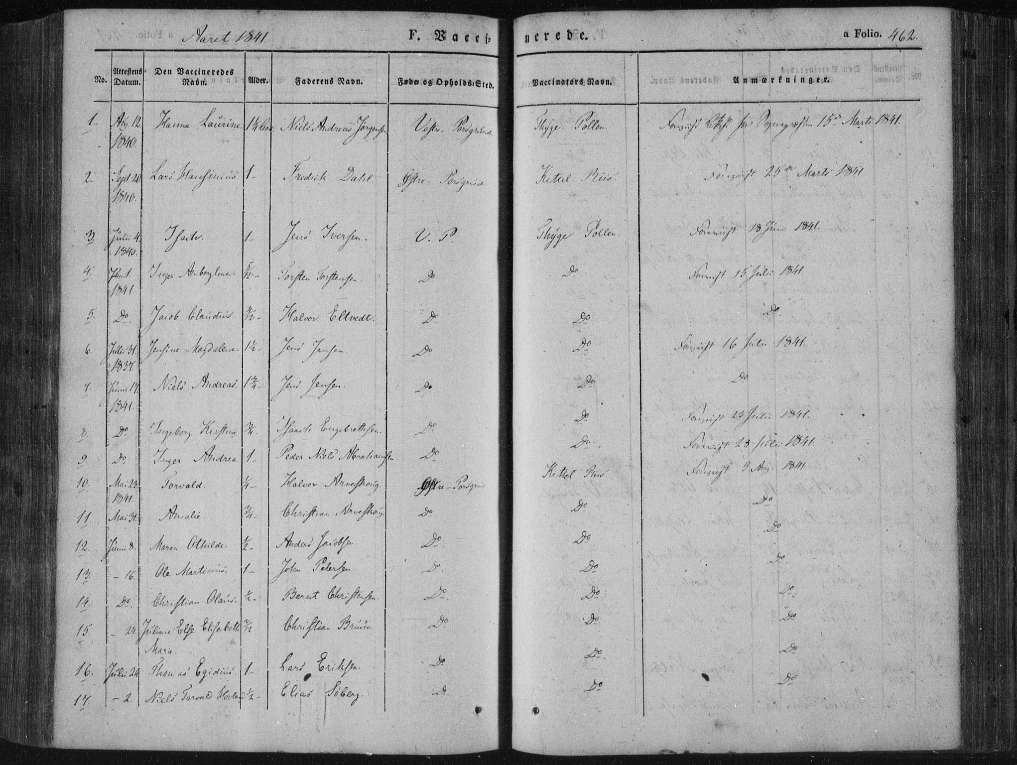 Porsgrunn kirkebøker , SAKO/A-104/F/Fa/L0006: Parish register (official) no. 6, 1841-1857, p. 462