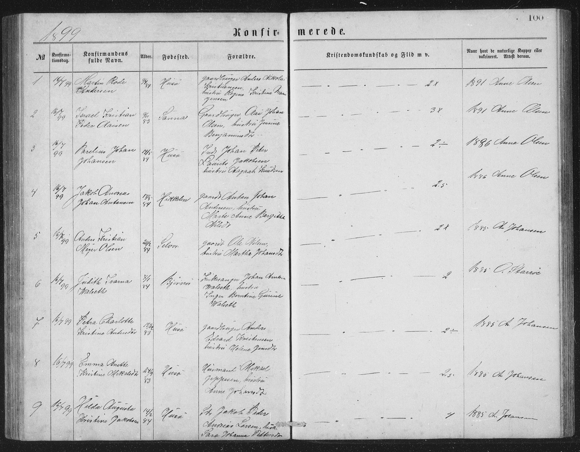 Ministerialprotokoller, klokkerbøker og fødselsregistre - Nordland, SAT/A-1459/840/L0582: Parish register (copy) no. 840C02, 1874-1900, p. 100