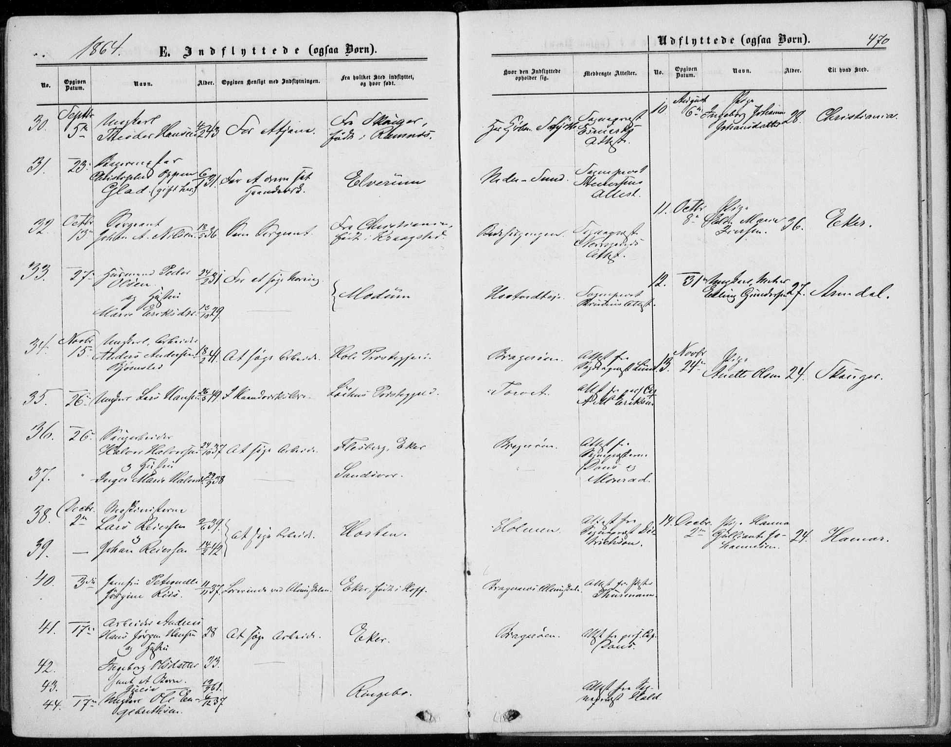 Bragernes kirkebøker, AV/SAKO-A-6/F/Fb/L0003: Parish register (official) no. II 3, 1860-1868, p. 470