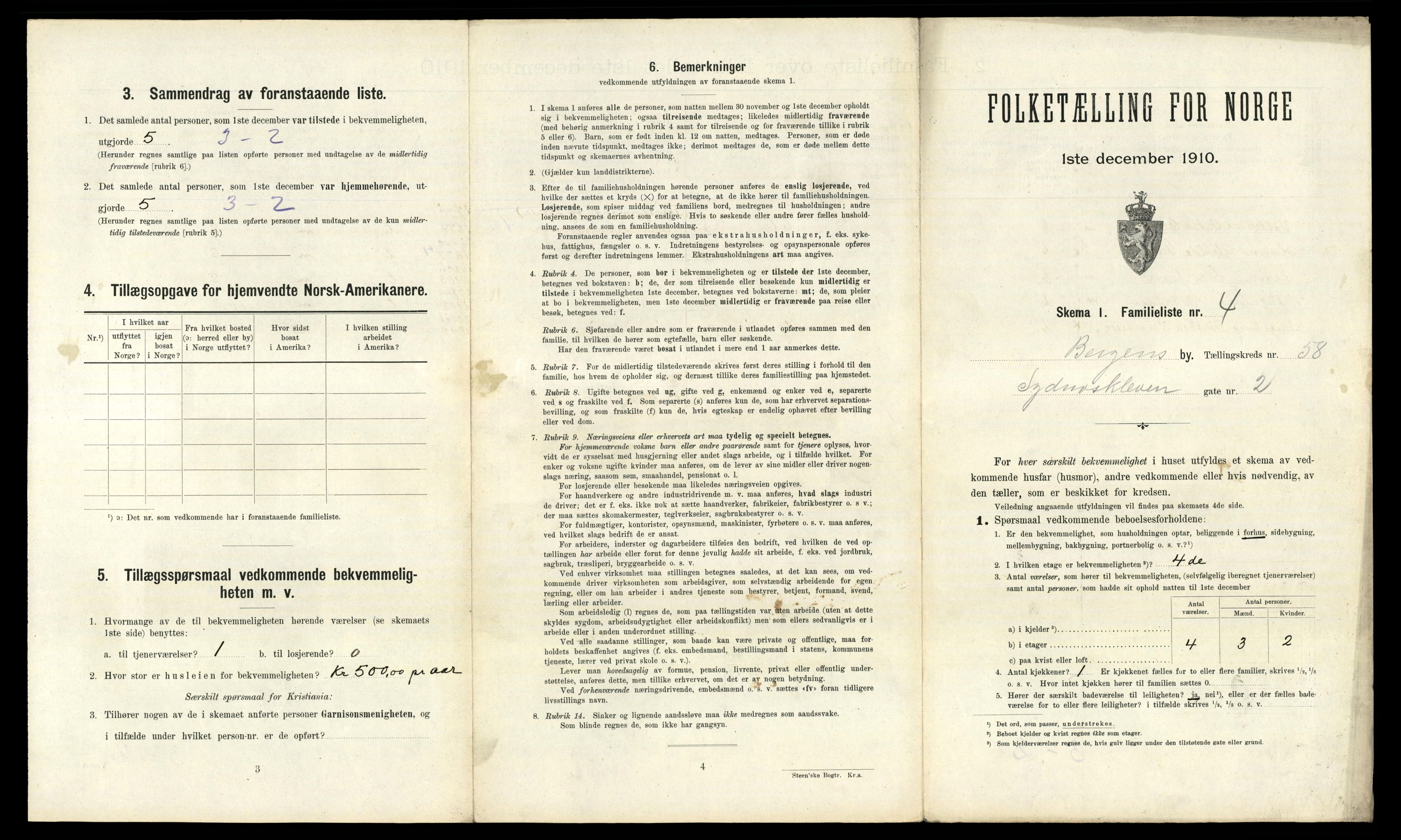 RA, 1910 census for Bergen, 1910, p. 20099