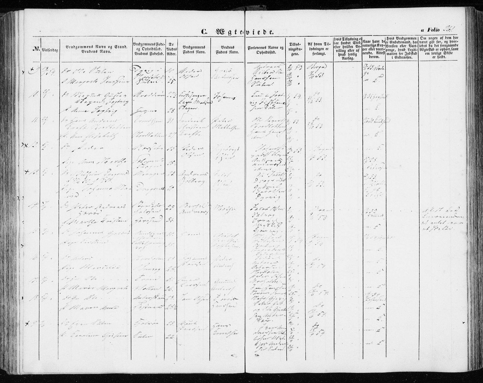 Ministerialprotokoller, klokkerbøker og fødselsregistre - Sør-Trøndelag, SAT/A-1456/634/L0530: Parish register (official) no. 634A06, 1852-1860, p. 261
