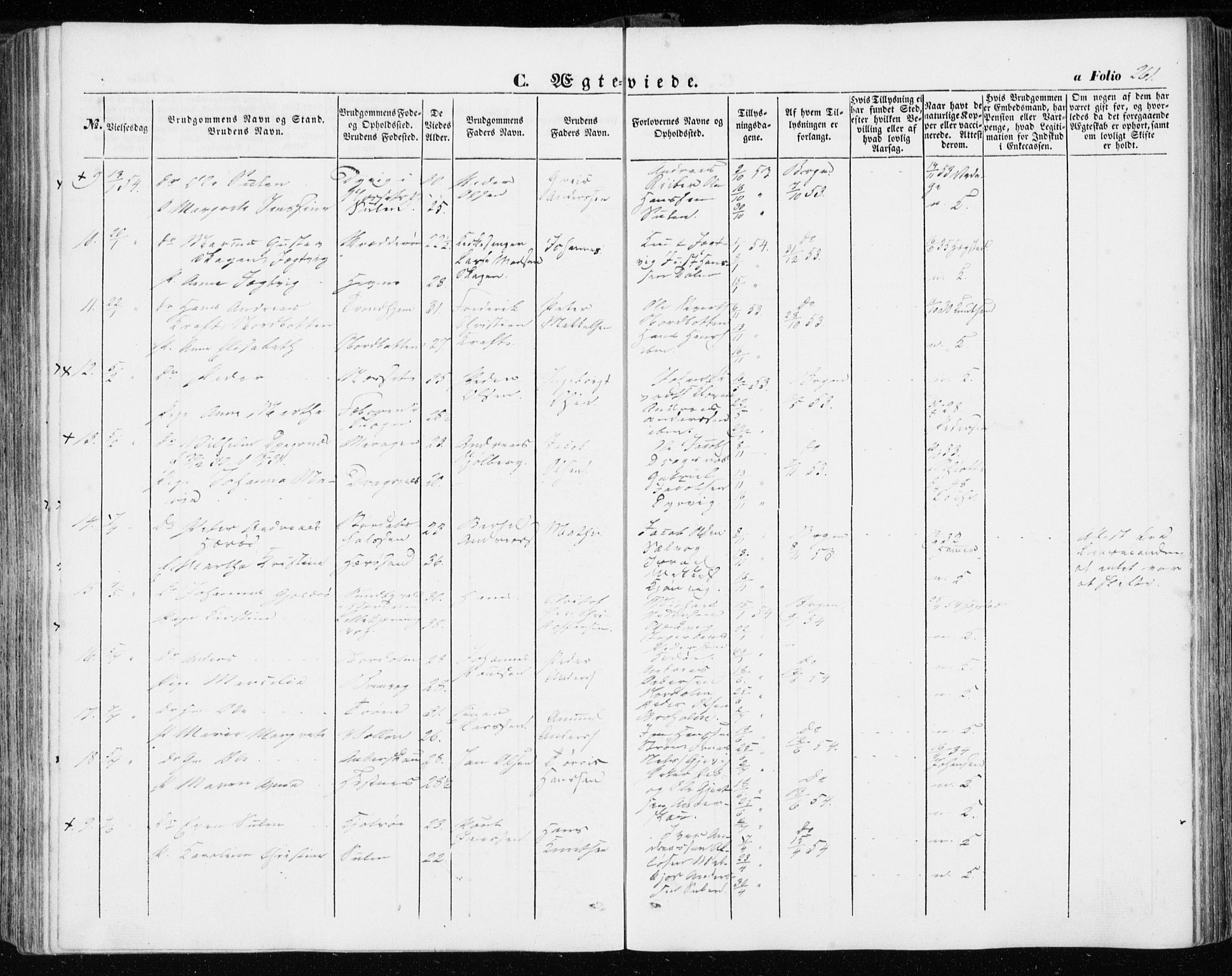 Ministerialprotokoller, klokkerbøker og fødselsregistre - Sør-Trøndelag, AV/SAT-A-1456/634/L0530: Parish register (official) no. 634A06, 1852-1860, p. 261