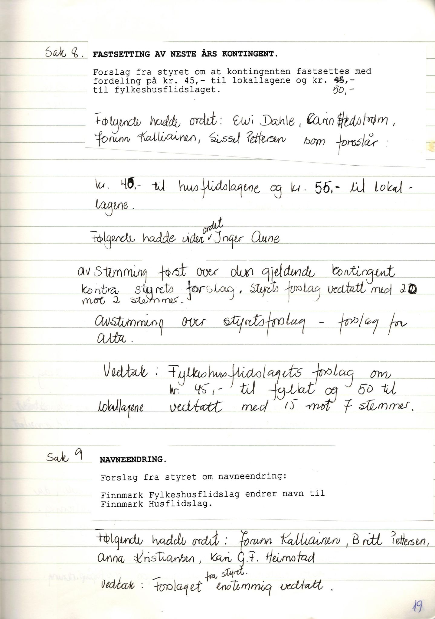 Finnmark Husflidslag, FMFB/A-1134/A/L0004: Møtebok, 1995-2000, p. 23