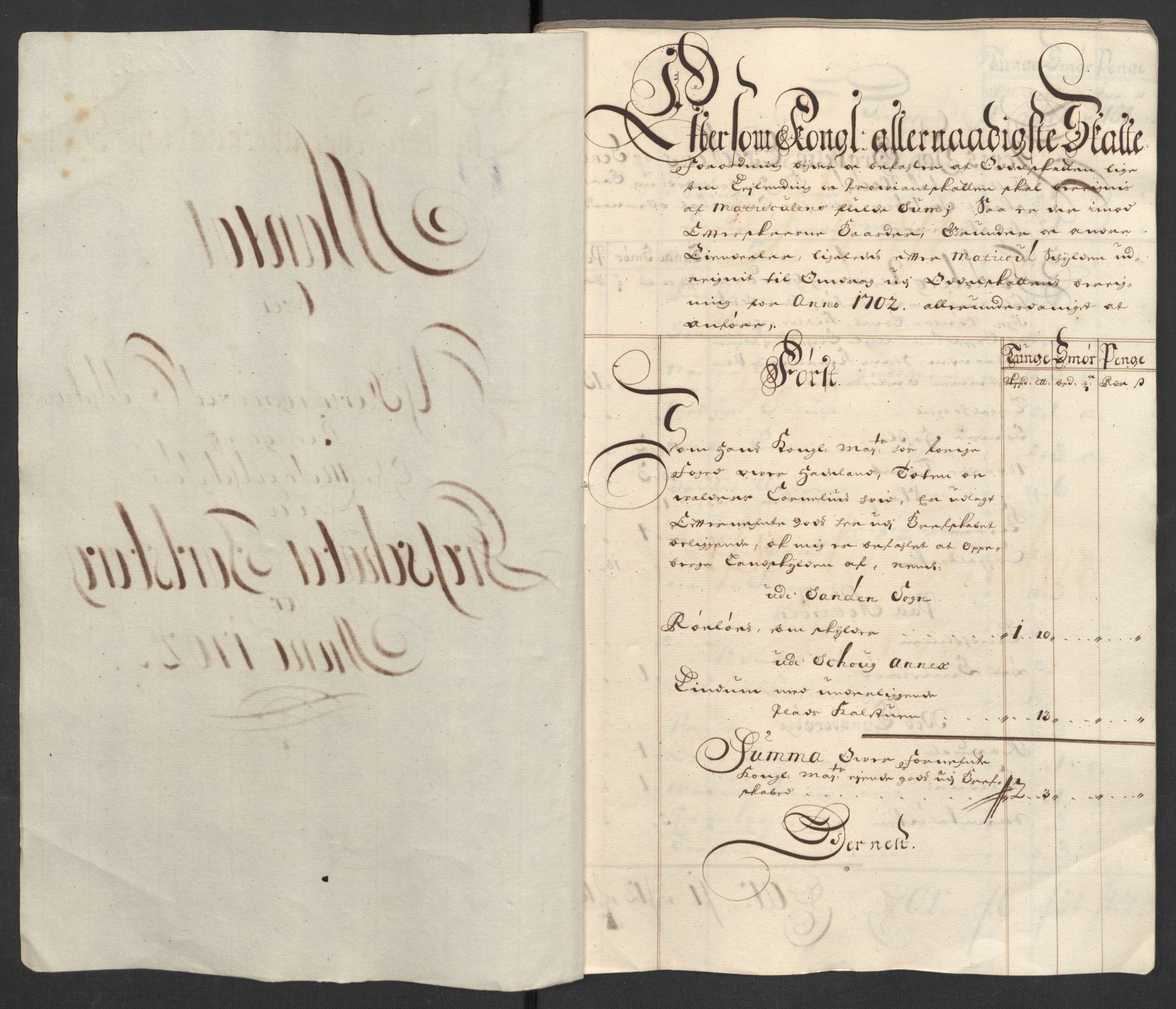 Rentekammeret inntil 1814, Reviderte regnskaper, Fogderegnskap, RA/EA-4092/R32/L1870: Fogderegnskap Jarlsberg grevskap, 1702, p. 188
