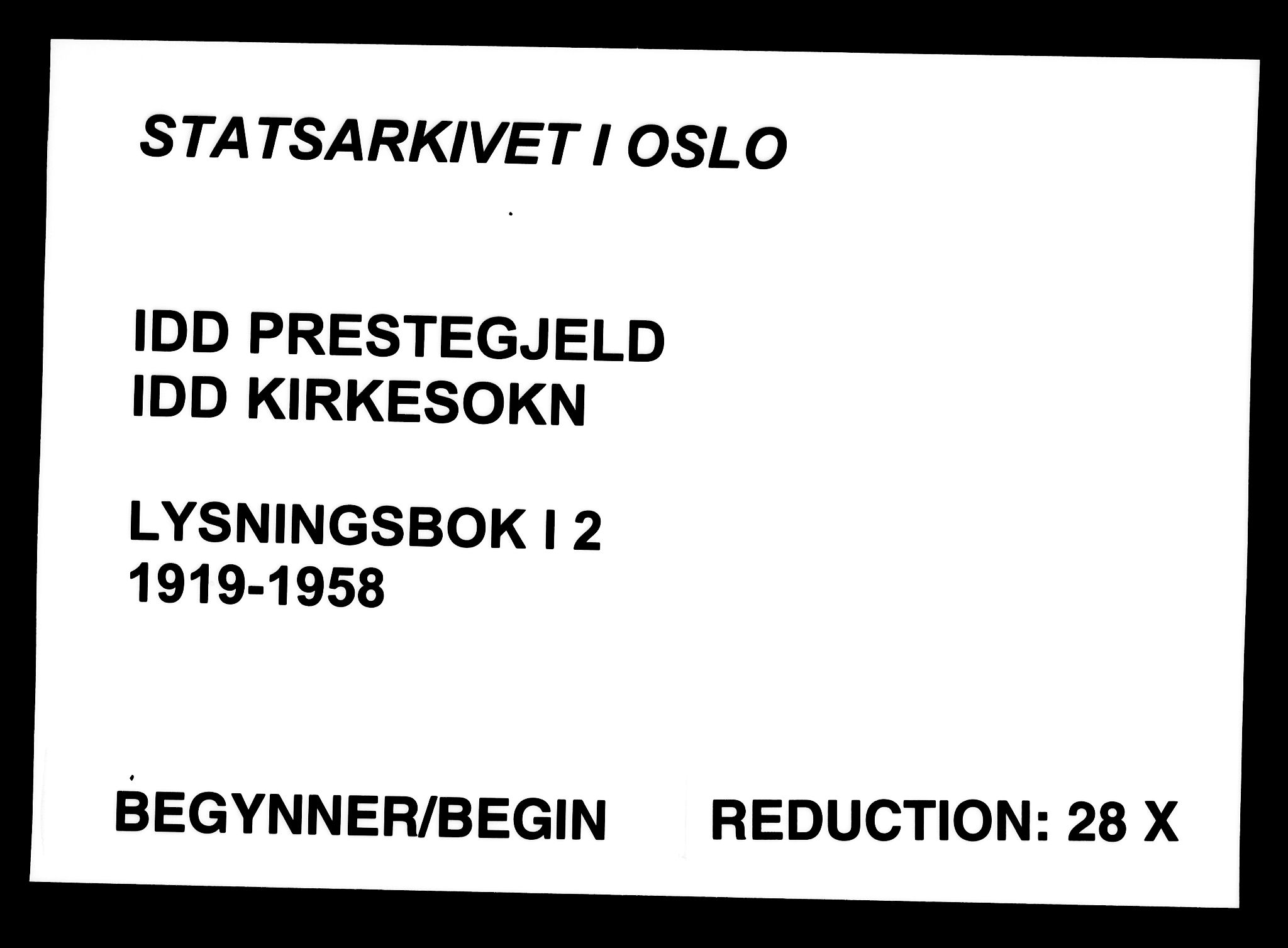 Idd prestekontor Kirkebøker, SAO/A-10911/H/Ha/L0002: Banns register no. I 2, 1919-1958