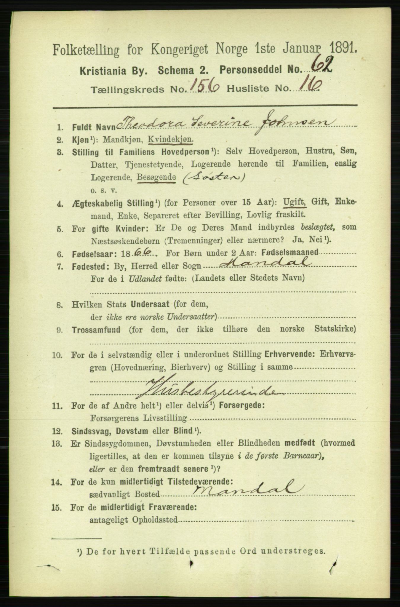 RA, 1891 census for 0301 Kristiania, 1891, p. 89144
