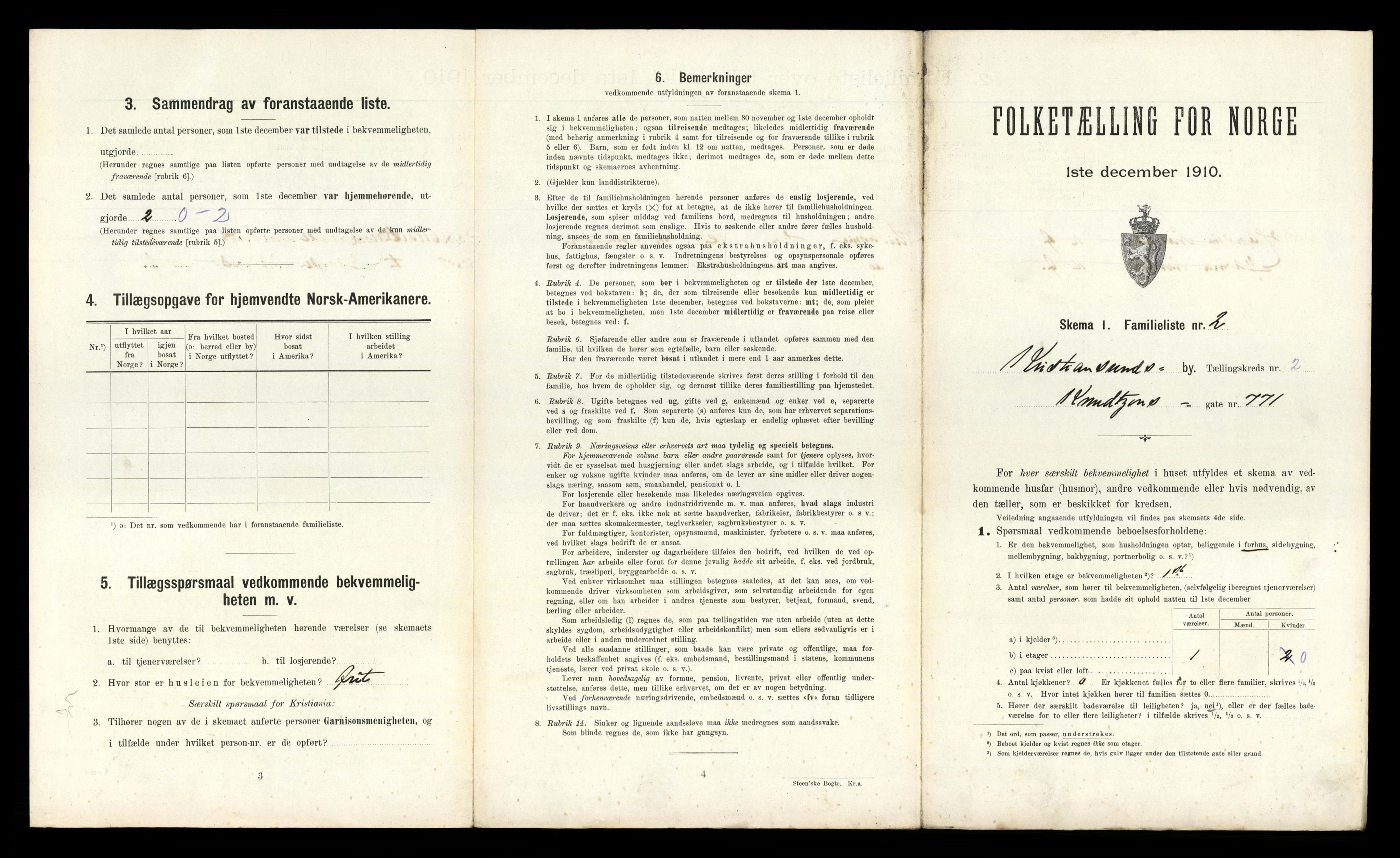 RA, 1910 census for Kristiansund, 1910, p. 413