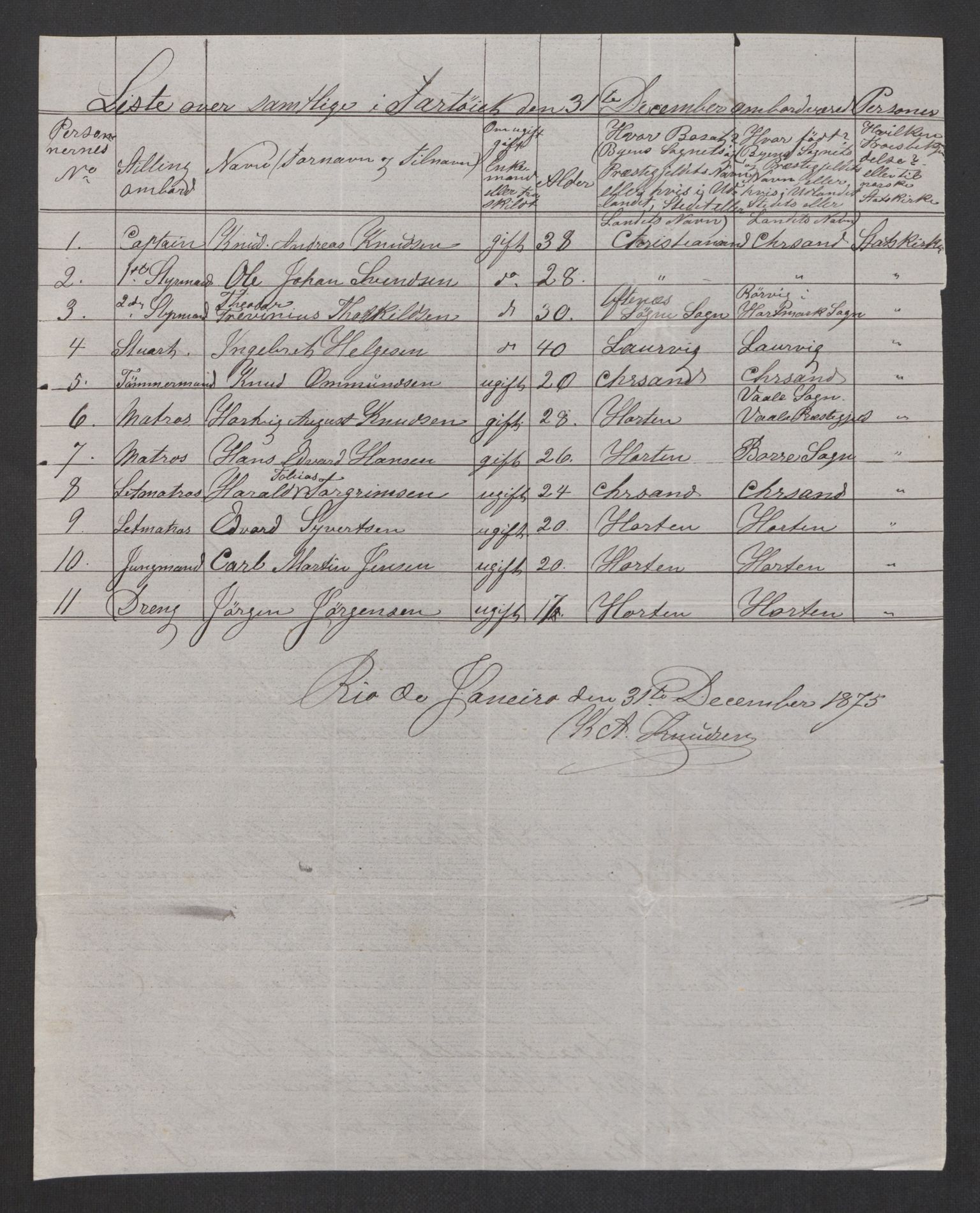 RA, 1875 census, lists of crew on ships: Ships in ports abroad, 1875, p. 339