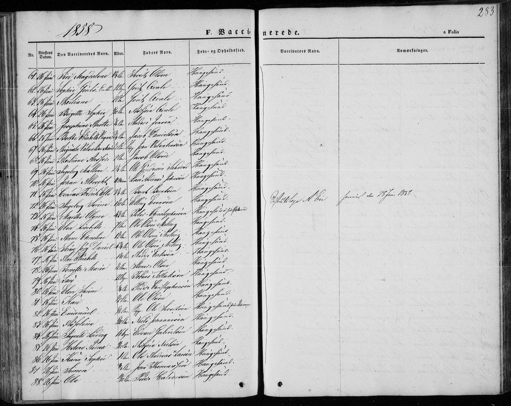 Torvastad sokneprestkontor, AV/SAST-A -101857/H/Ha/Haa/L0011: Parish register (official) no. A 11, 1857-1866, p. 283