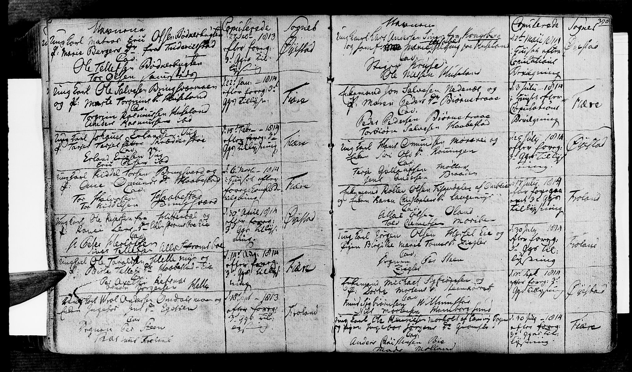 Øyestad sokneprestkontor, SAK/1111-0049/F/Fa/L0011: Parish register (official) no. A 11, 1805-1824, p. 390